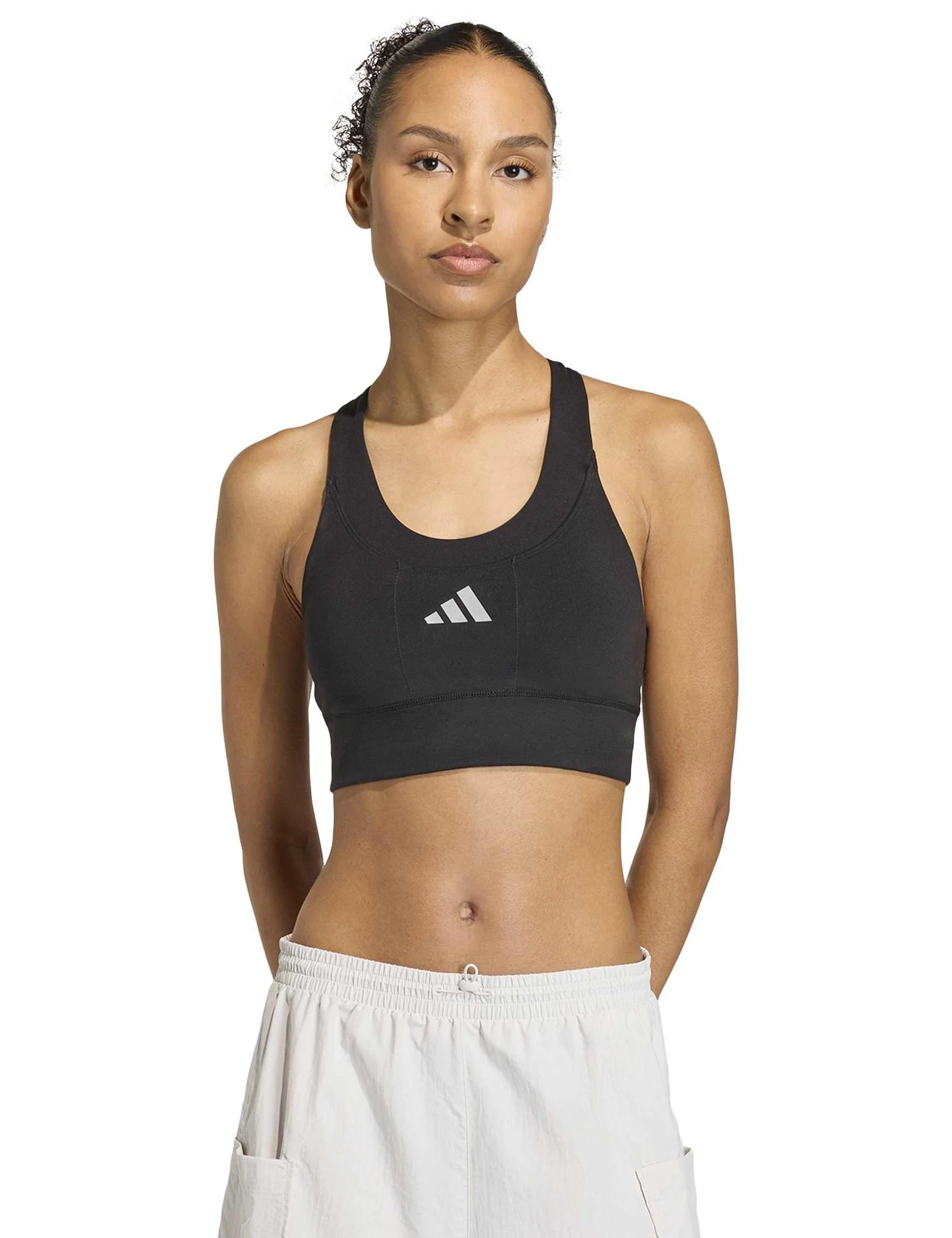 adi365 Running Pocket Medium Support Bra - Black