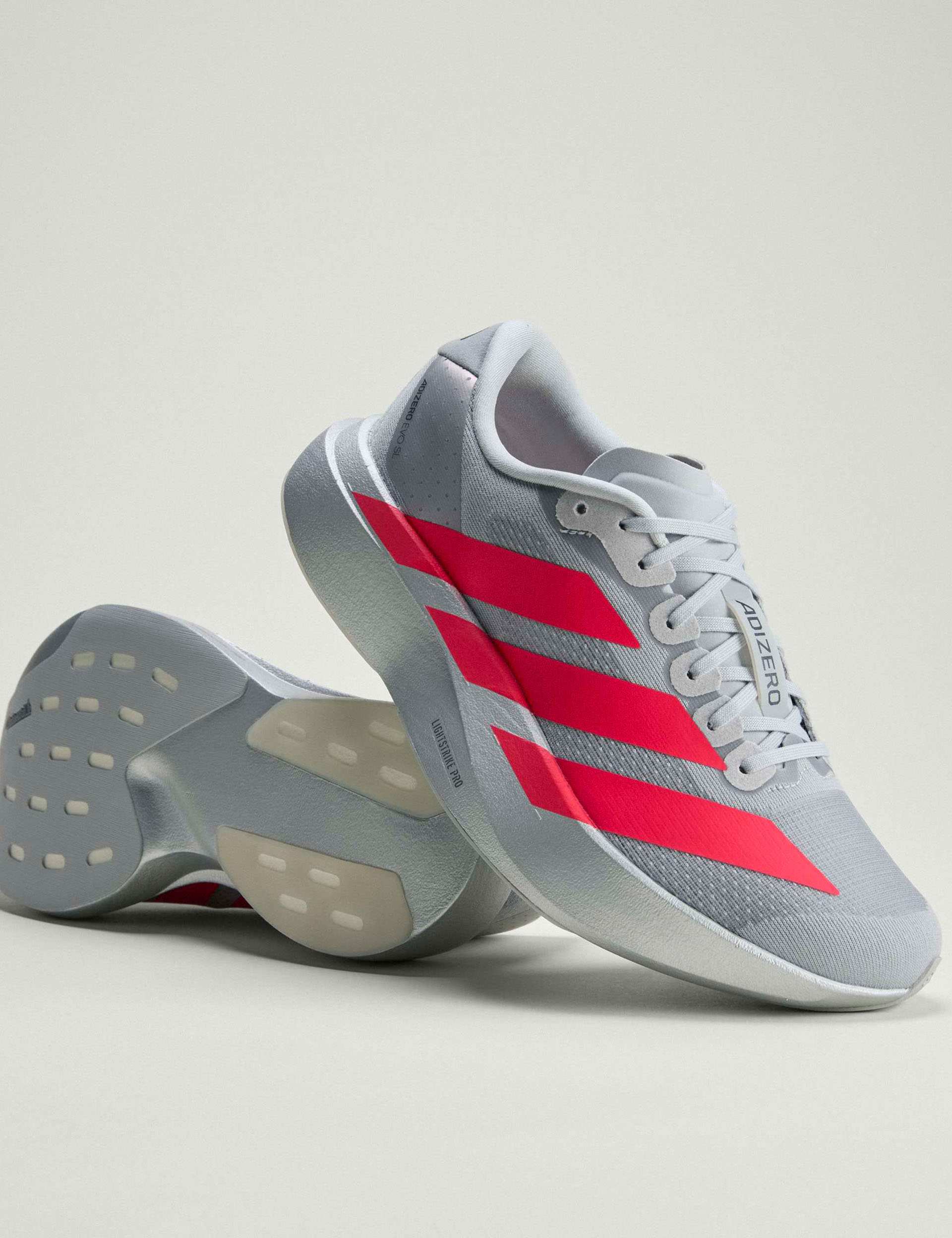 Adizero EVO SL Shoes - Silver Metallic/Lucid Red/Iron Metallic - Image 8
