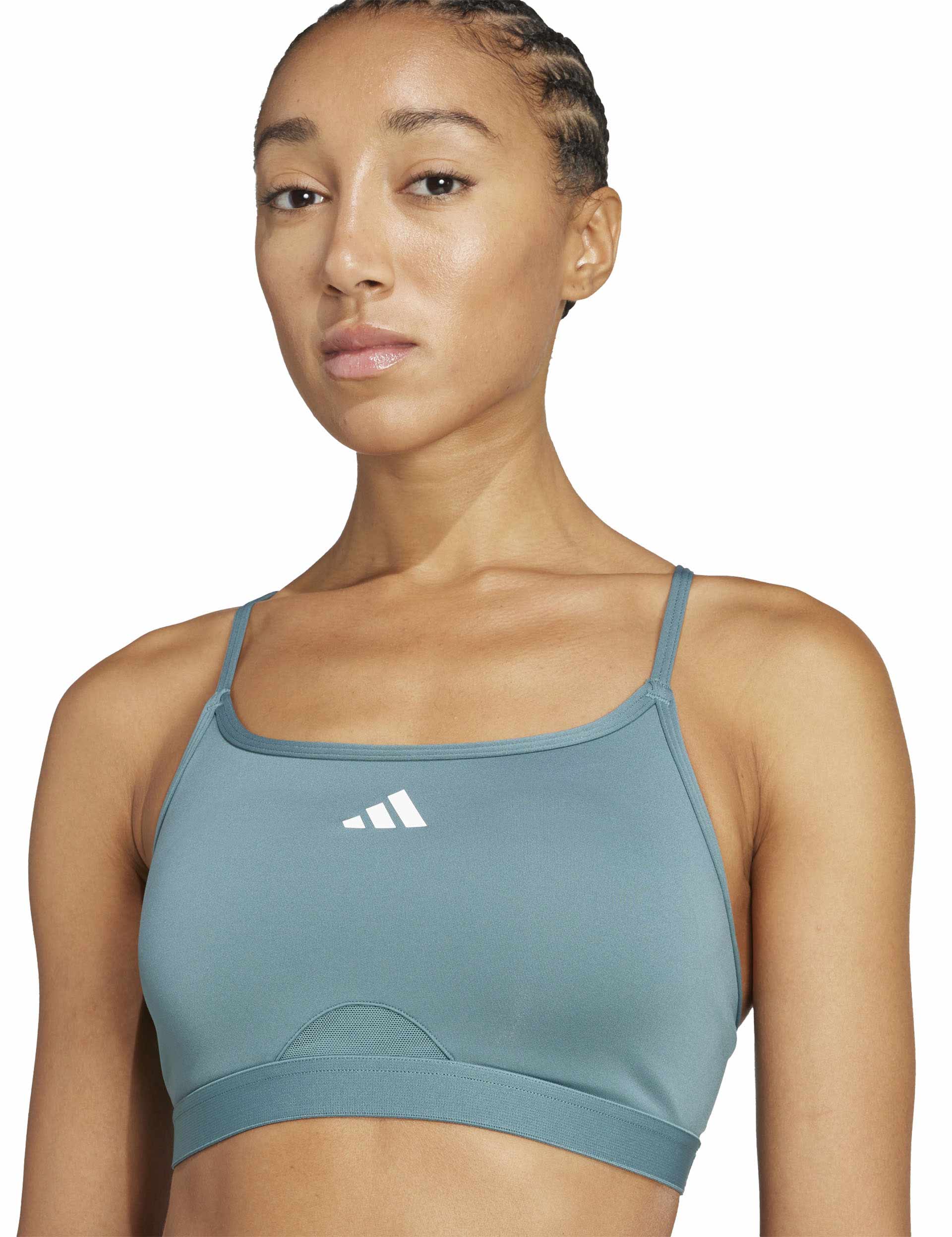Aeroreact Training 3-Stripes Bra - Preloved Teal - Image 3