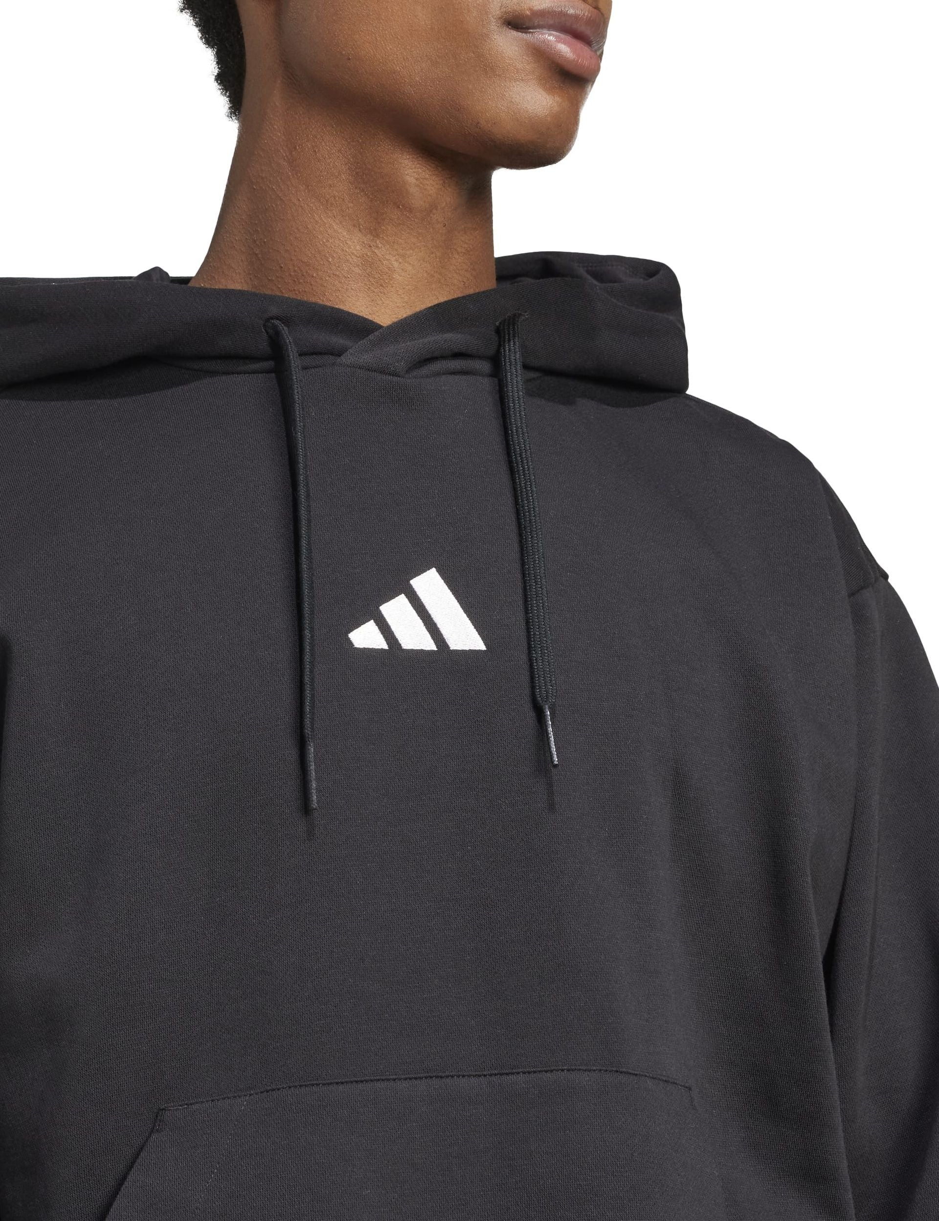 Essentials Feelcozy Fleece Hoodie - Black/White - Image 3