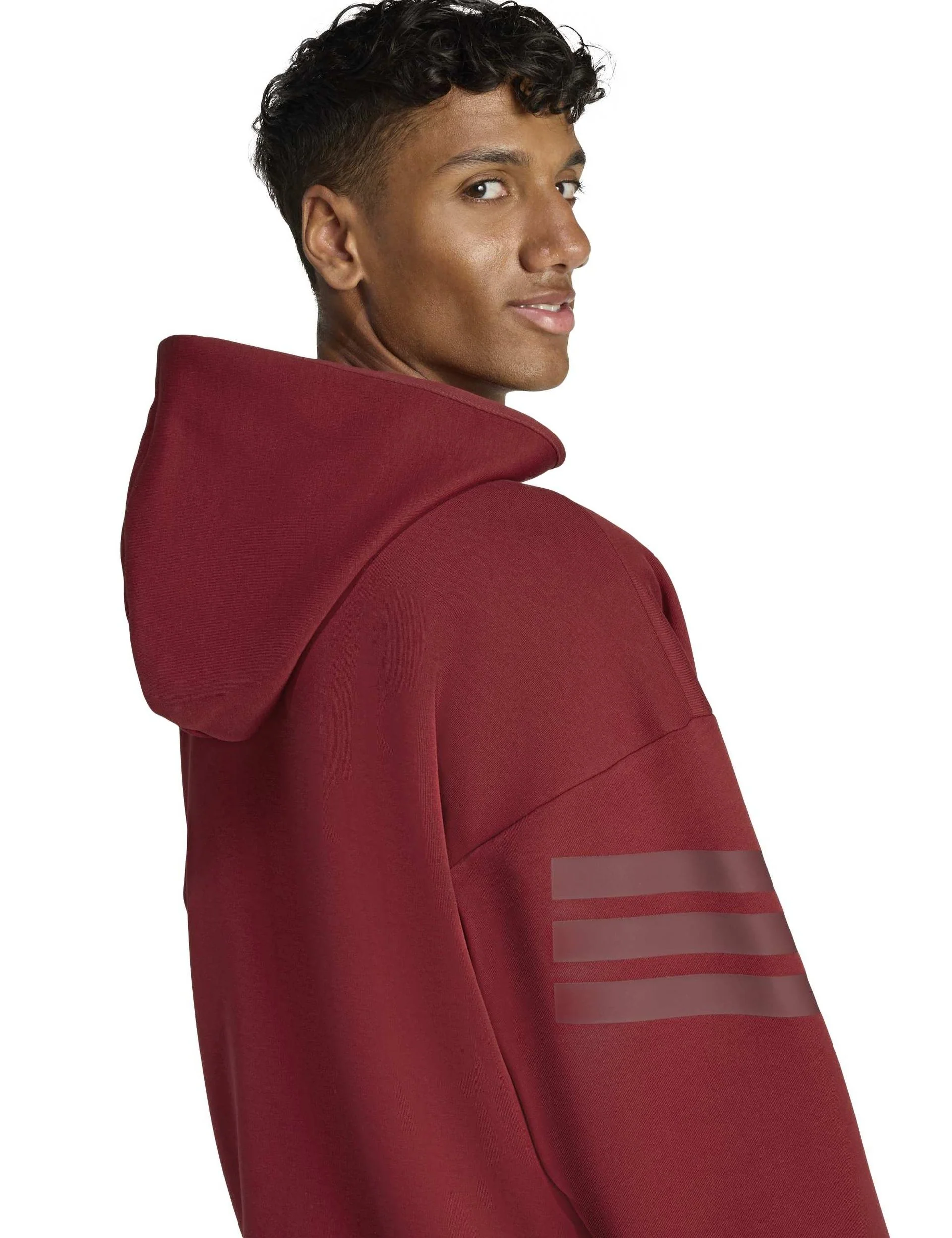 Future Icons 3-Stripes Full-Zip Hoodie - Active Maroon - Image 3