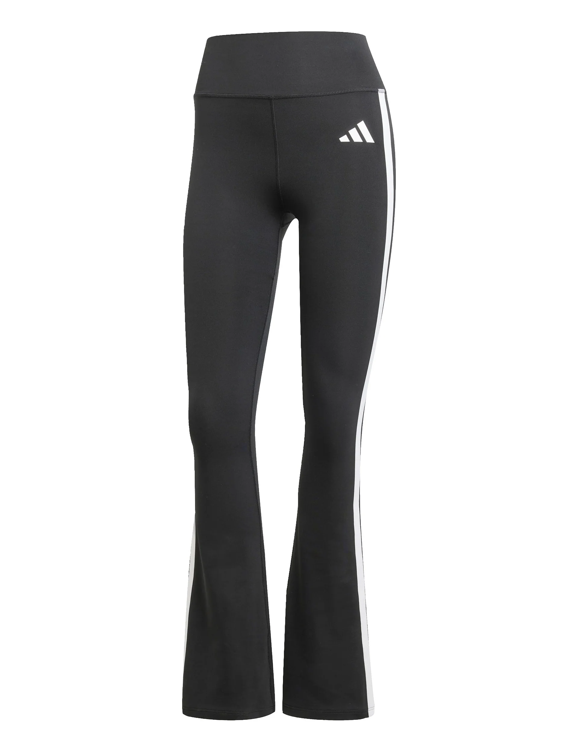 Optime Essentials 3-Stripes Flared Leggings - Black/White - Image 5