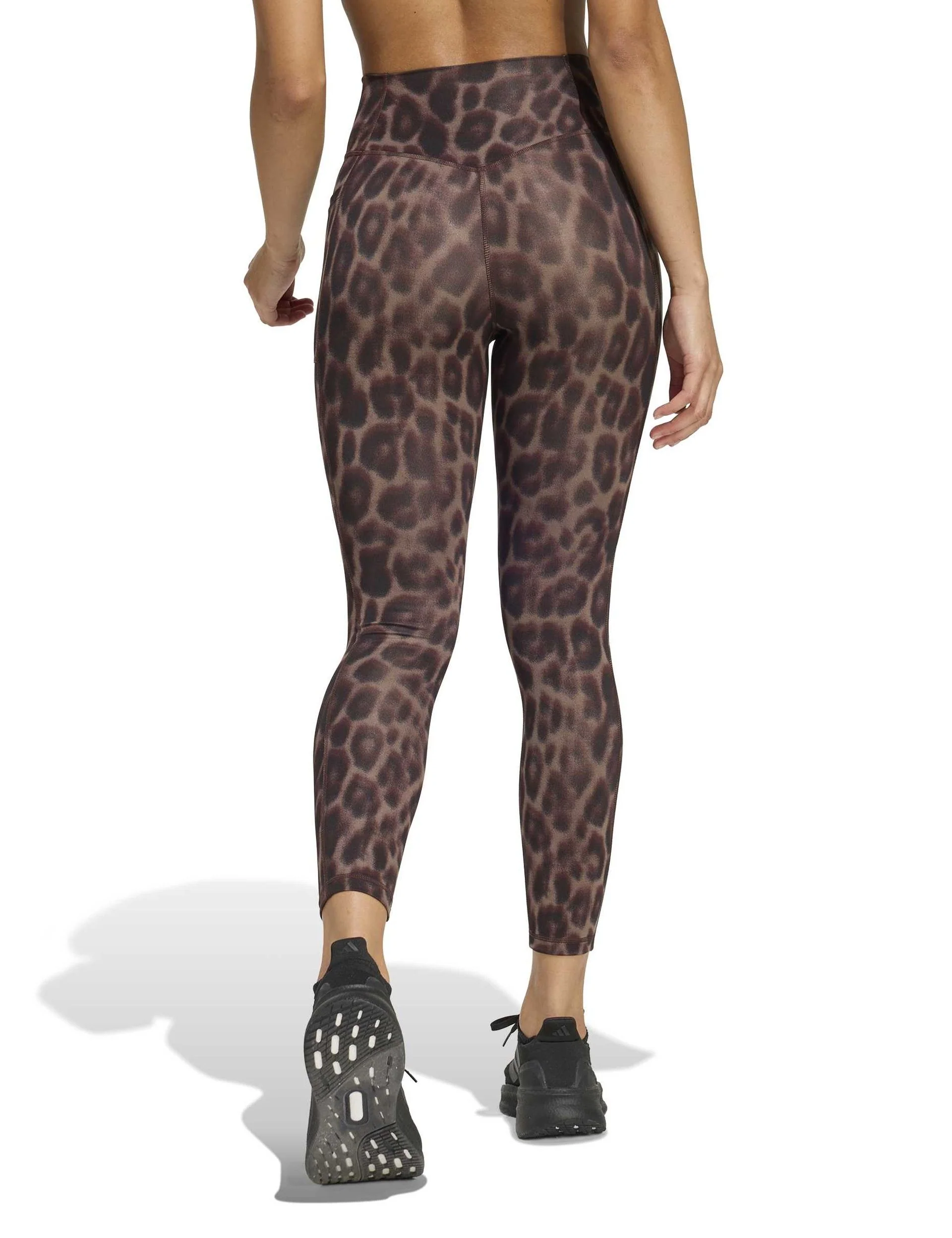 Optime Essentials Workout Leopard 7/8 Leggings - Earth Strata/Black - Image 2