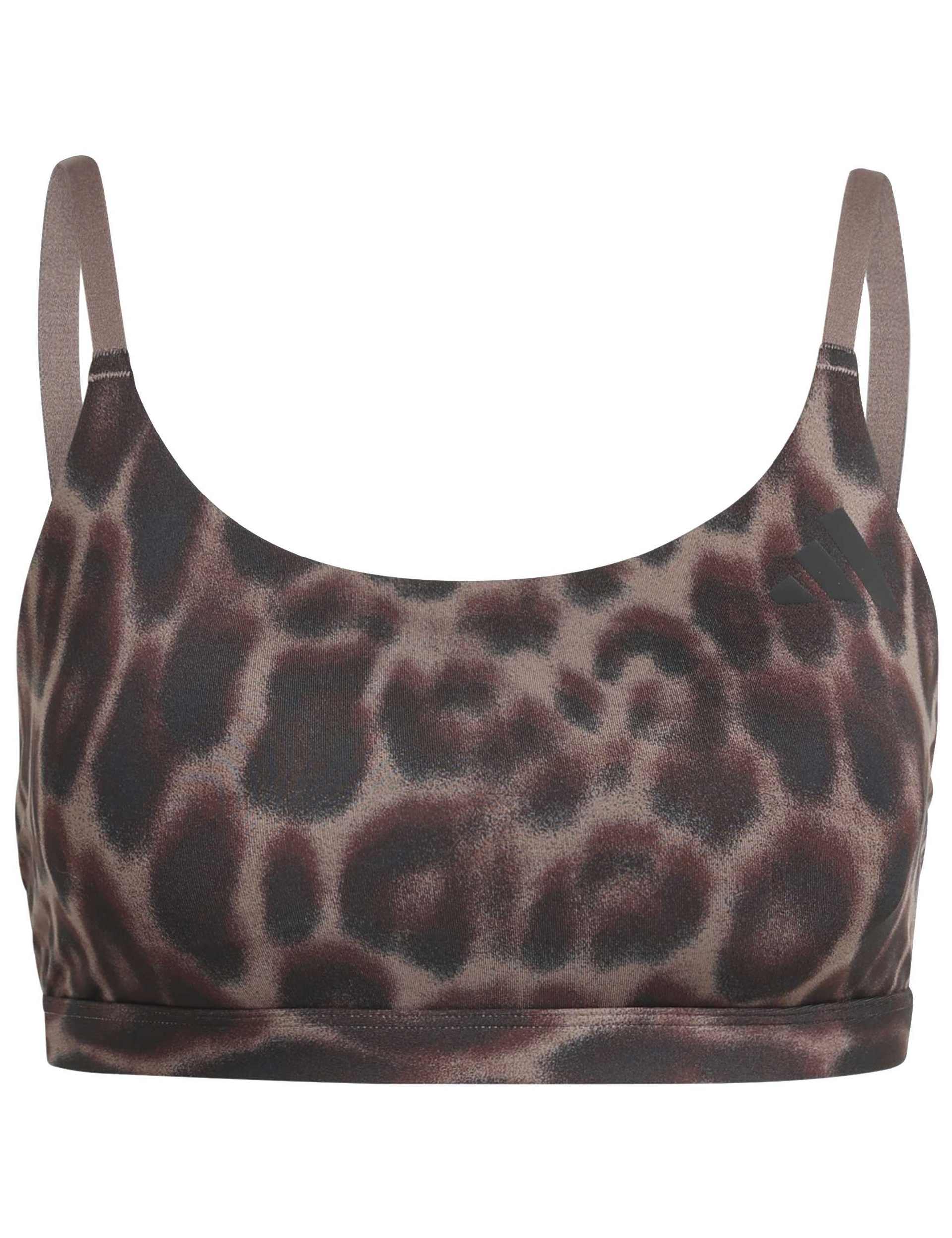Optime Essentials Workout Leopard Light Support Bra - Earth Strata/Black - Image 6