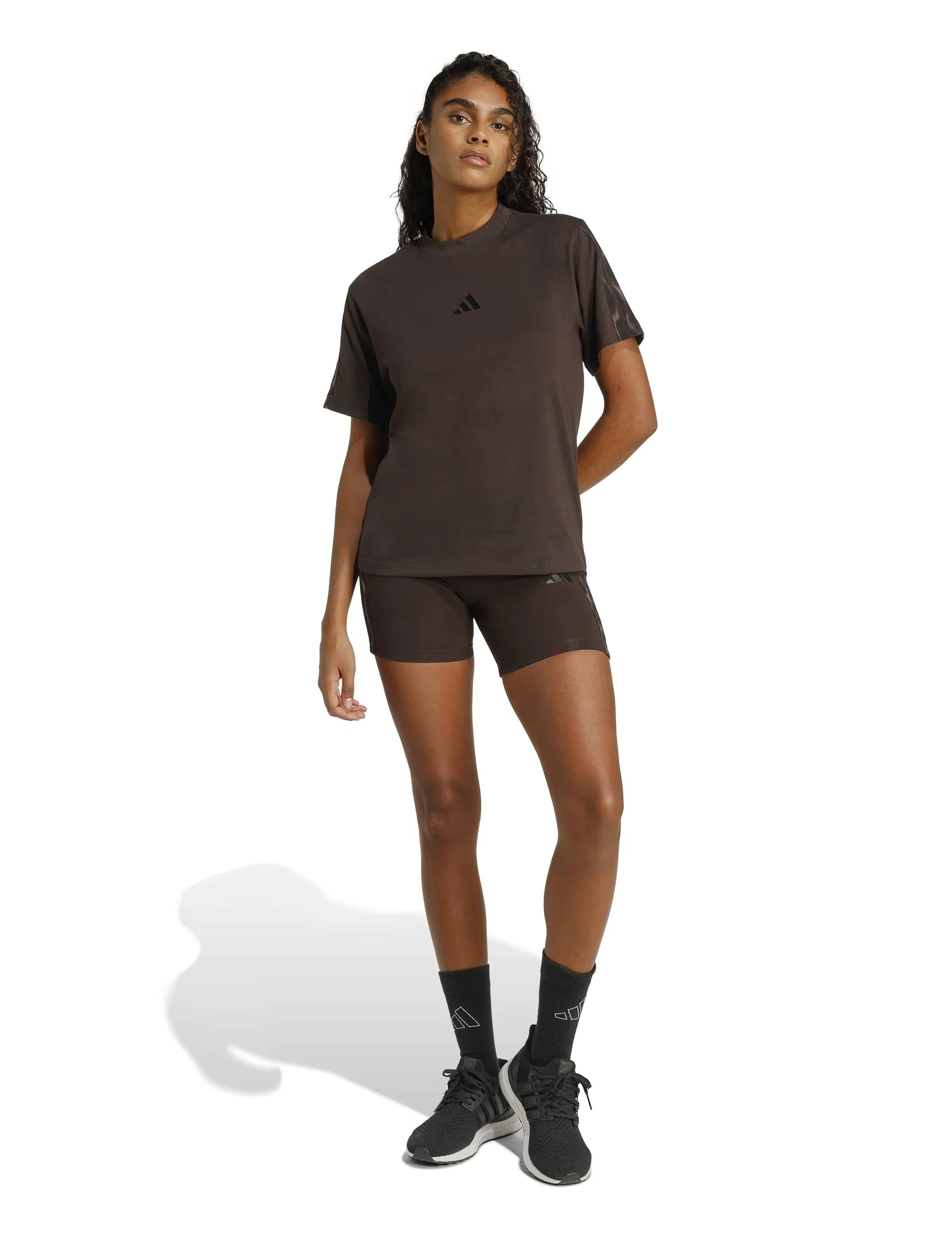 Seasonal Essentials Leopard Print Biker Shorts with 3-Stripes - Aurora Coffee/Multicolor - Image 5