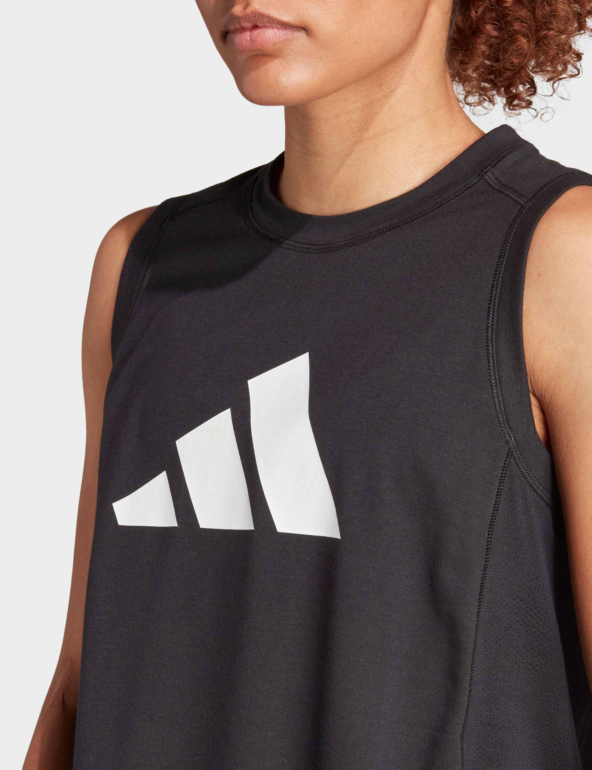 Train Essentials Big Performance Logo Training Tank Top - Black - Image 3