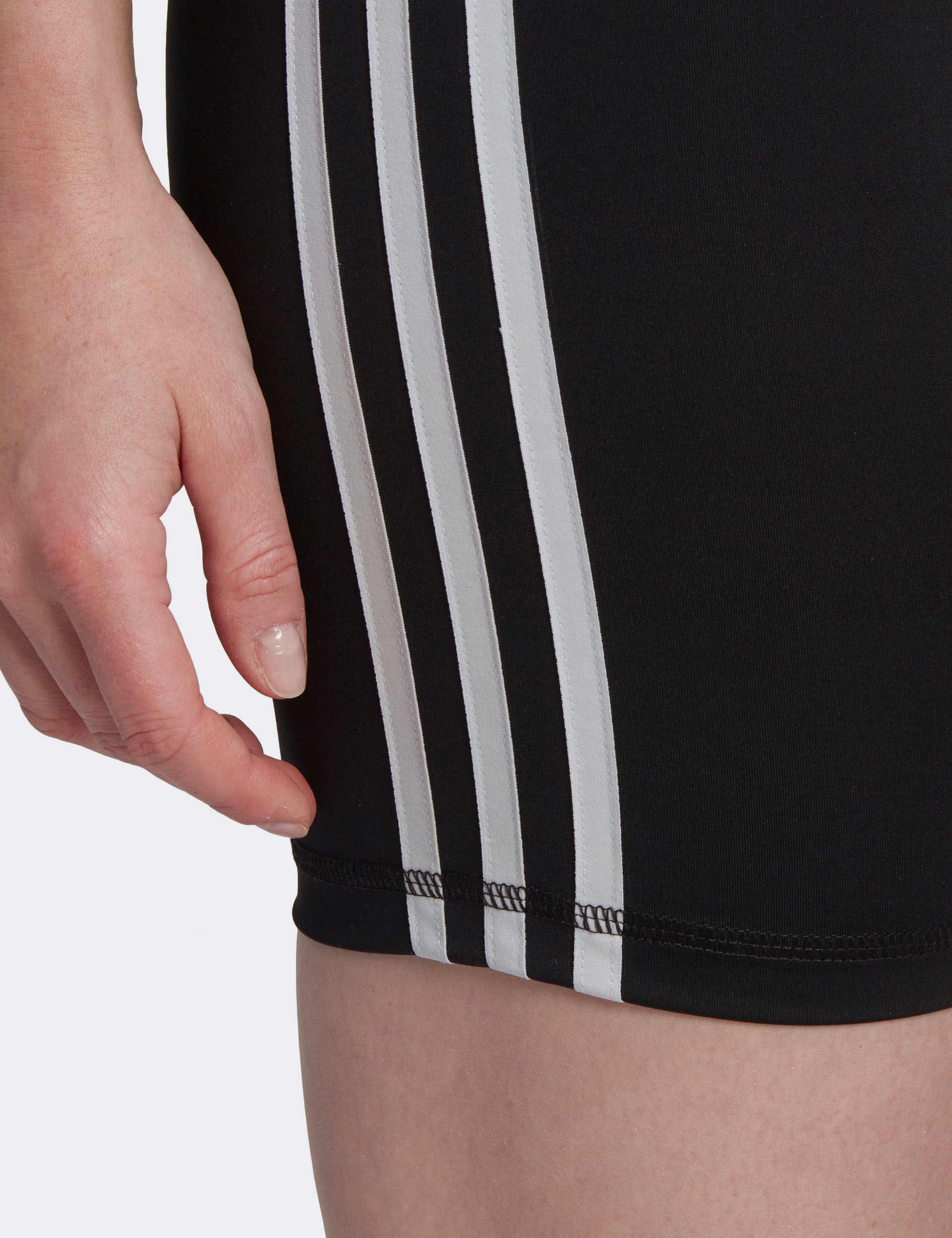 Training Essentials 3-Stripes High Waisted Short Leggings - Black - Image 4