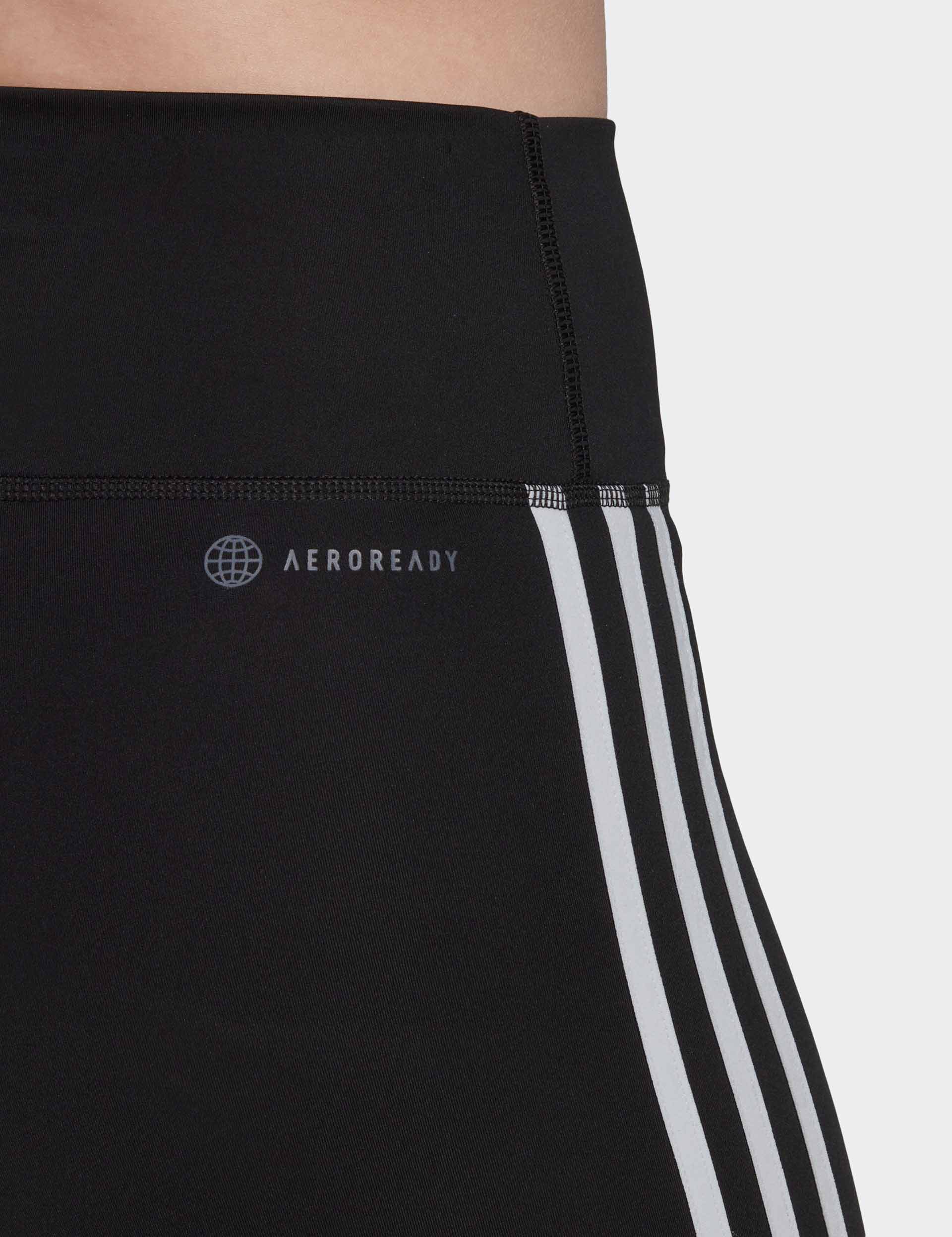 Training Essentials 3-Stripes High Waisted Short Leggings - Black - Image 5