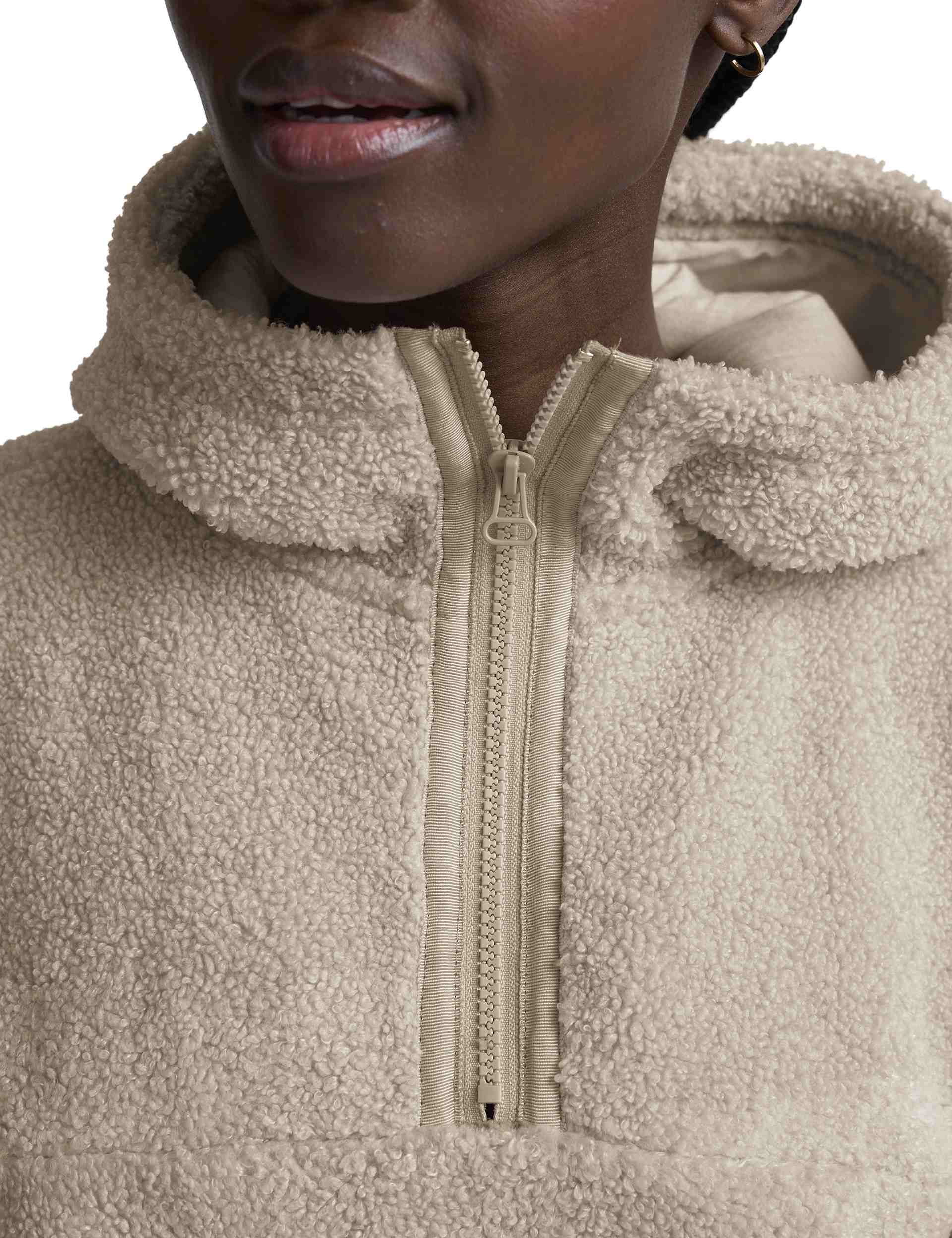 Boucle Fleece Hooded Pullover - Nude Tint Heather - Image 4