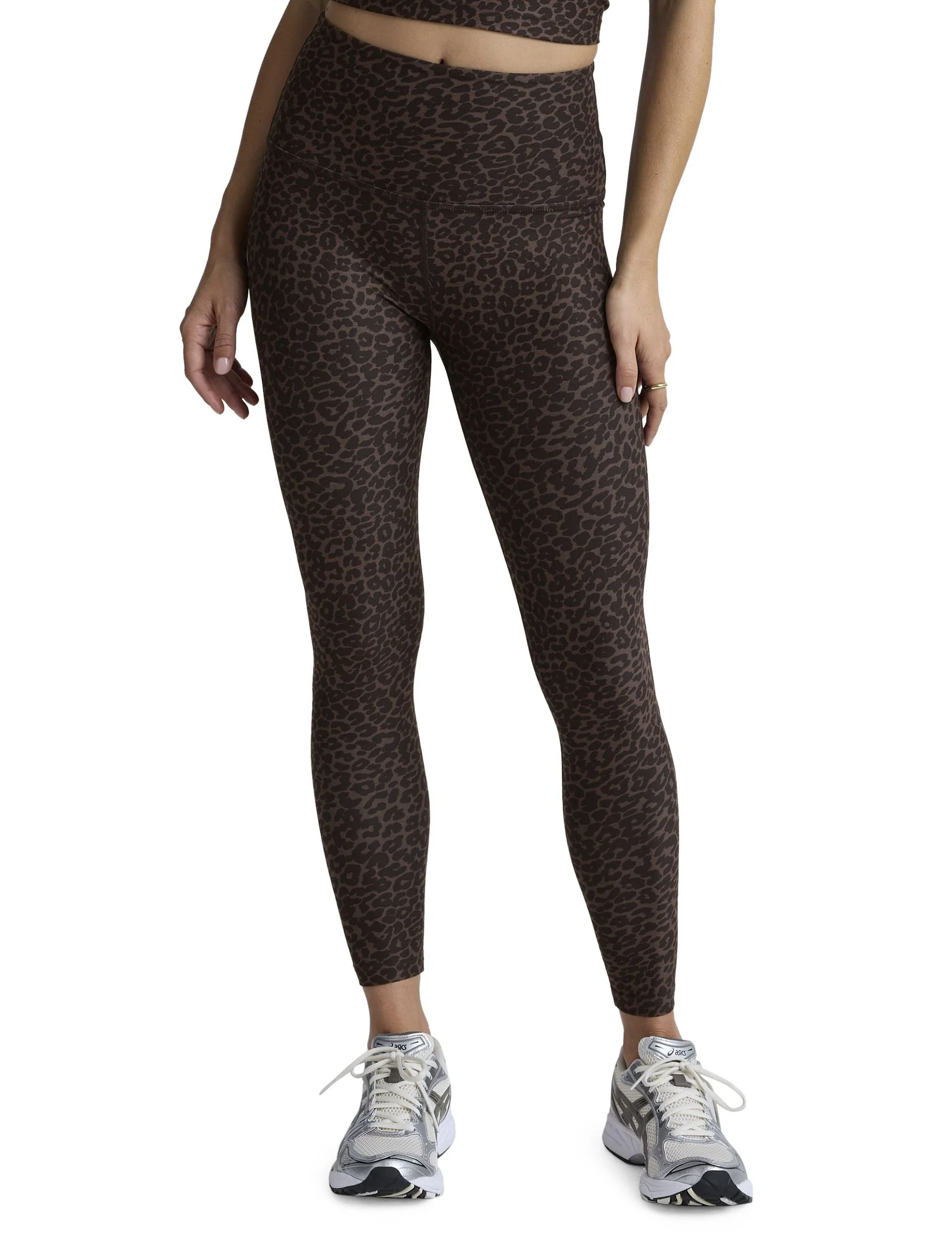 SoftMark High Waisted Midi Legging - Espresso Leopard