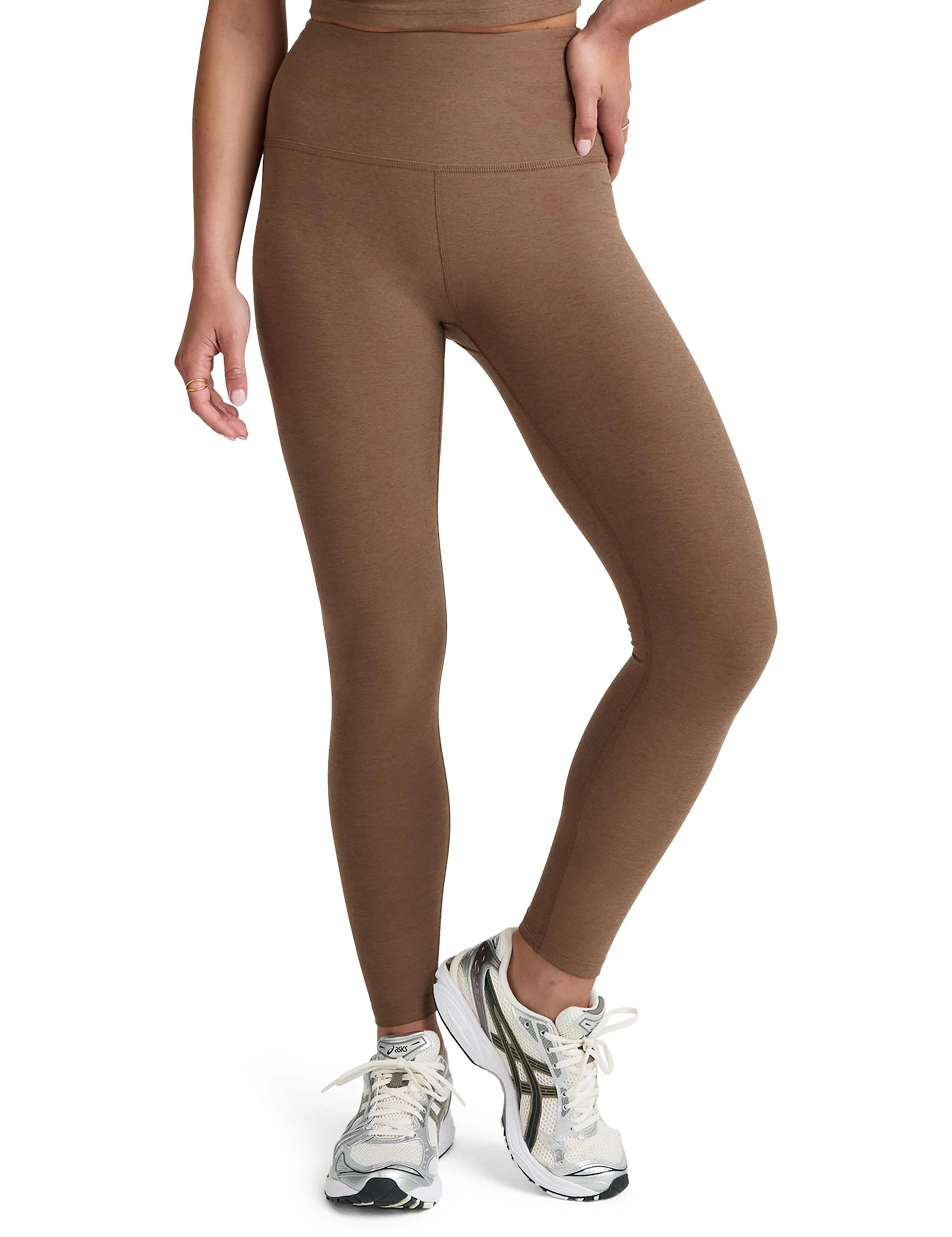 Spacedye Caught In The Midi High Waisted Leggings - True Chocolate Heather