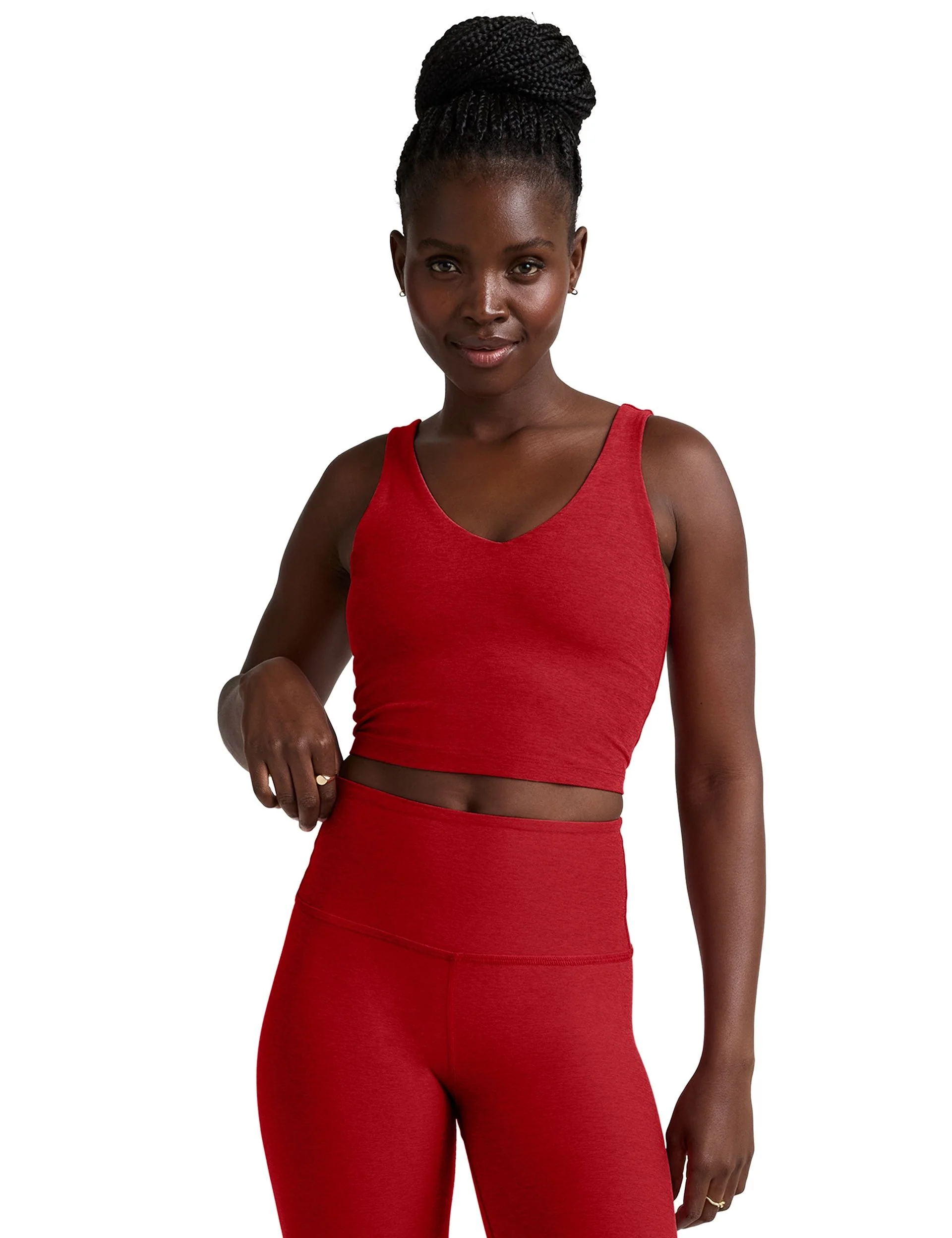 Spacedye Good Day Cropped Tank - Holly Red Heather