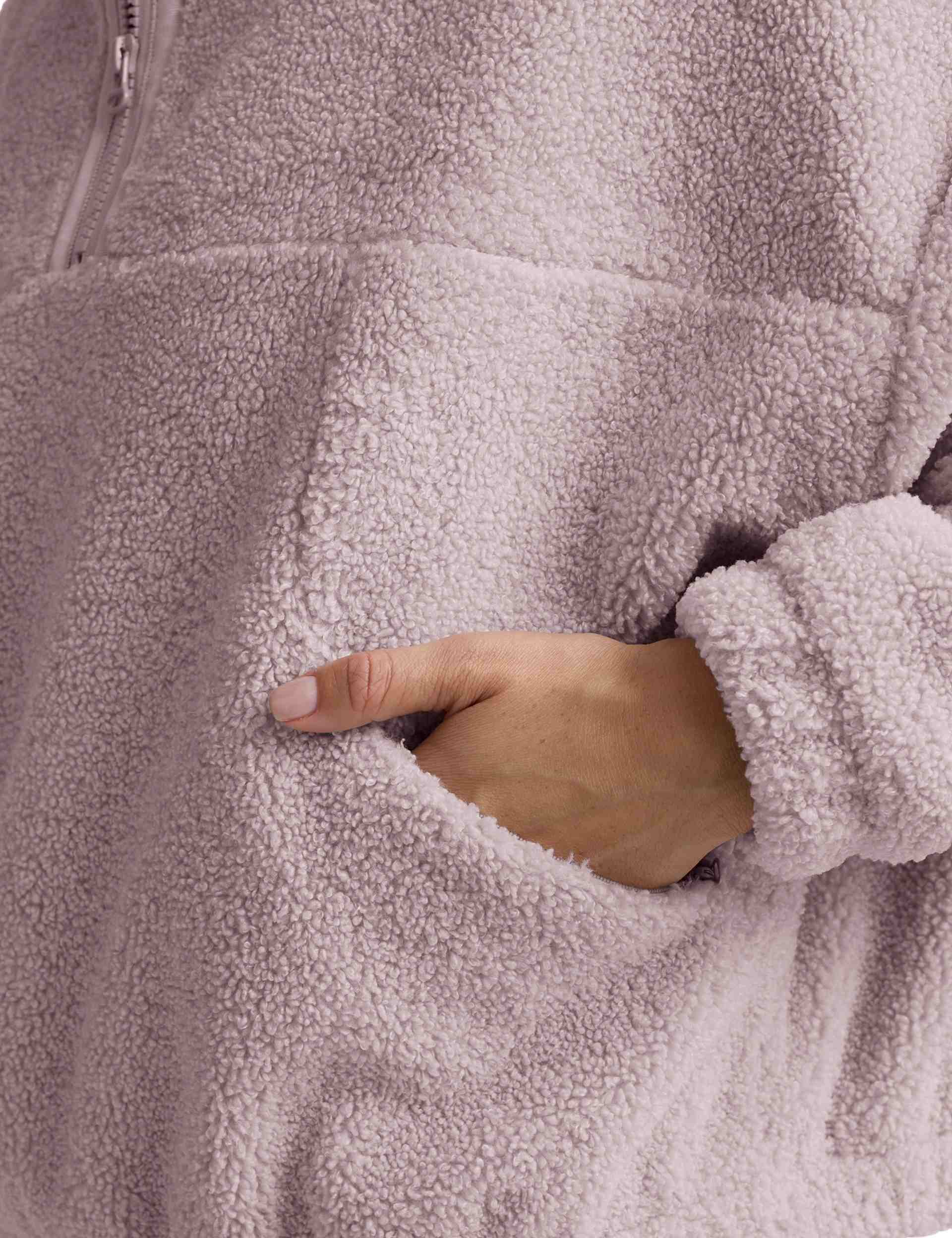 Unity 1/4 Zip Hoodie - Pale Pink - Image 5