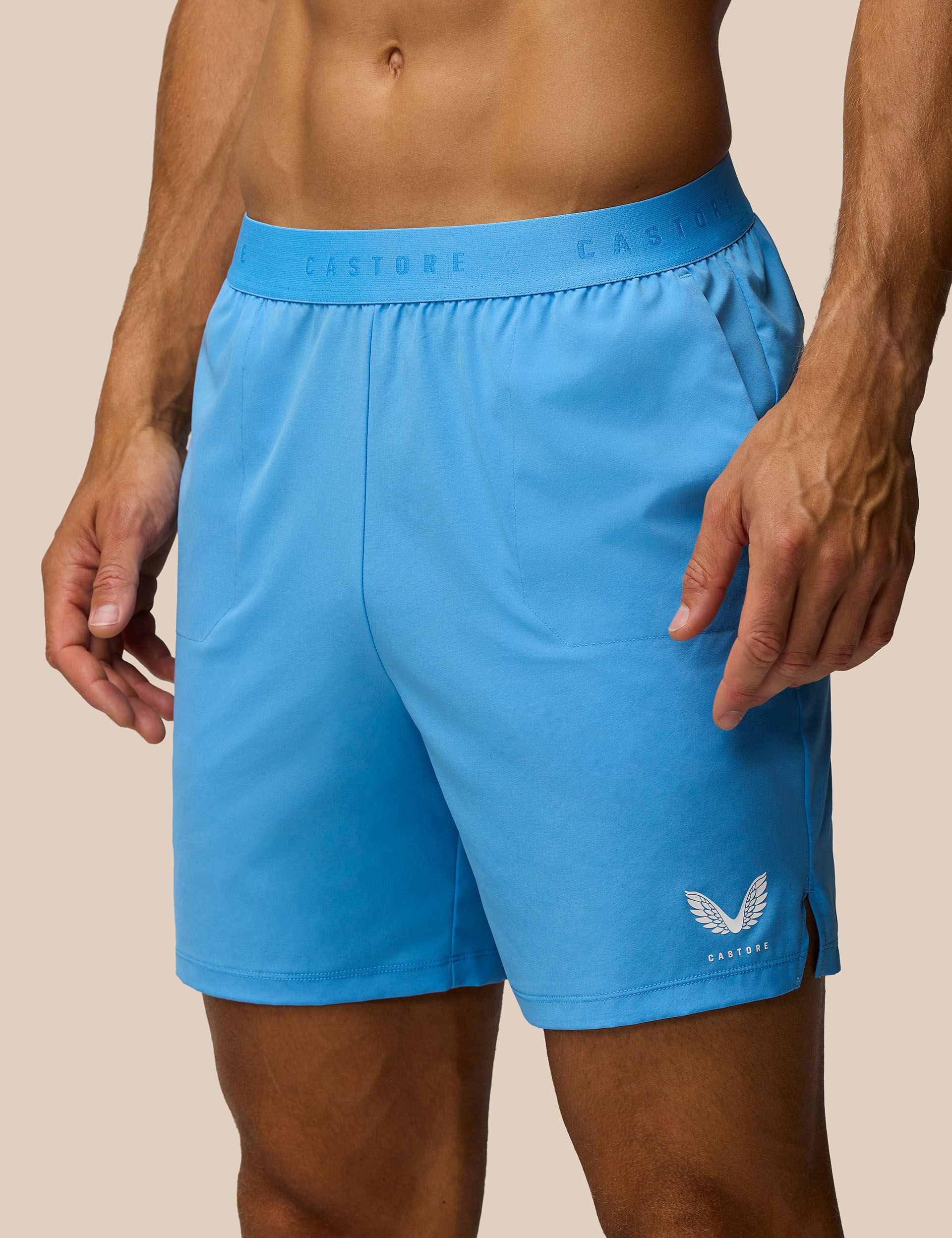 7” Branded Elastic Shorts - Cool Blue