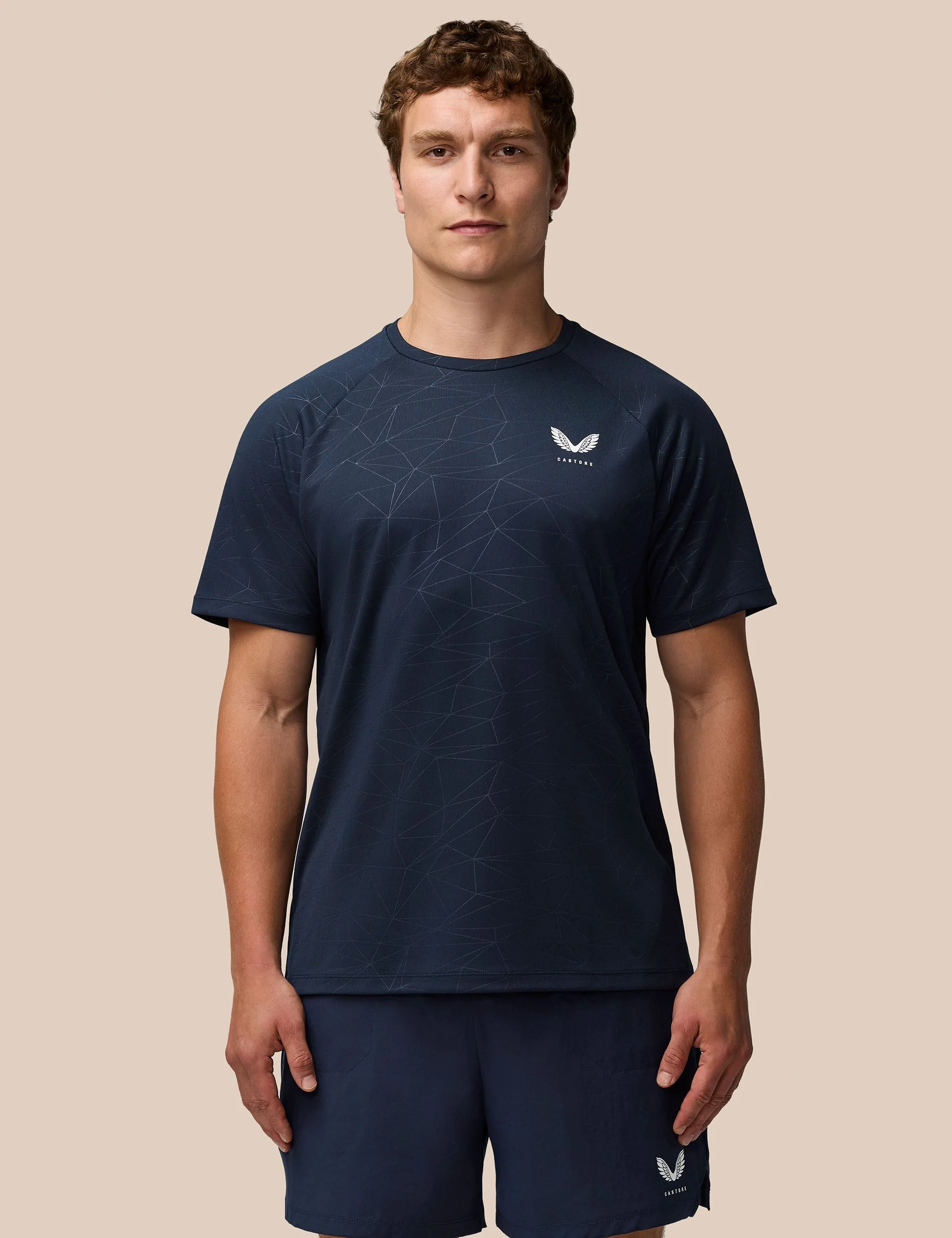 Aop Short Sleeve T-Shirt - Midnight Navy/White