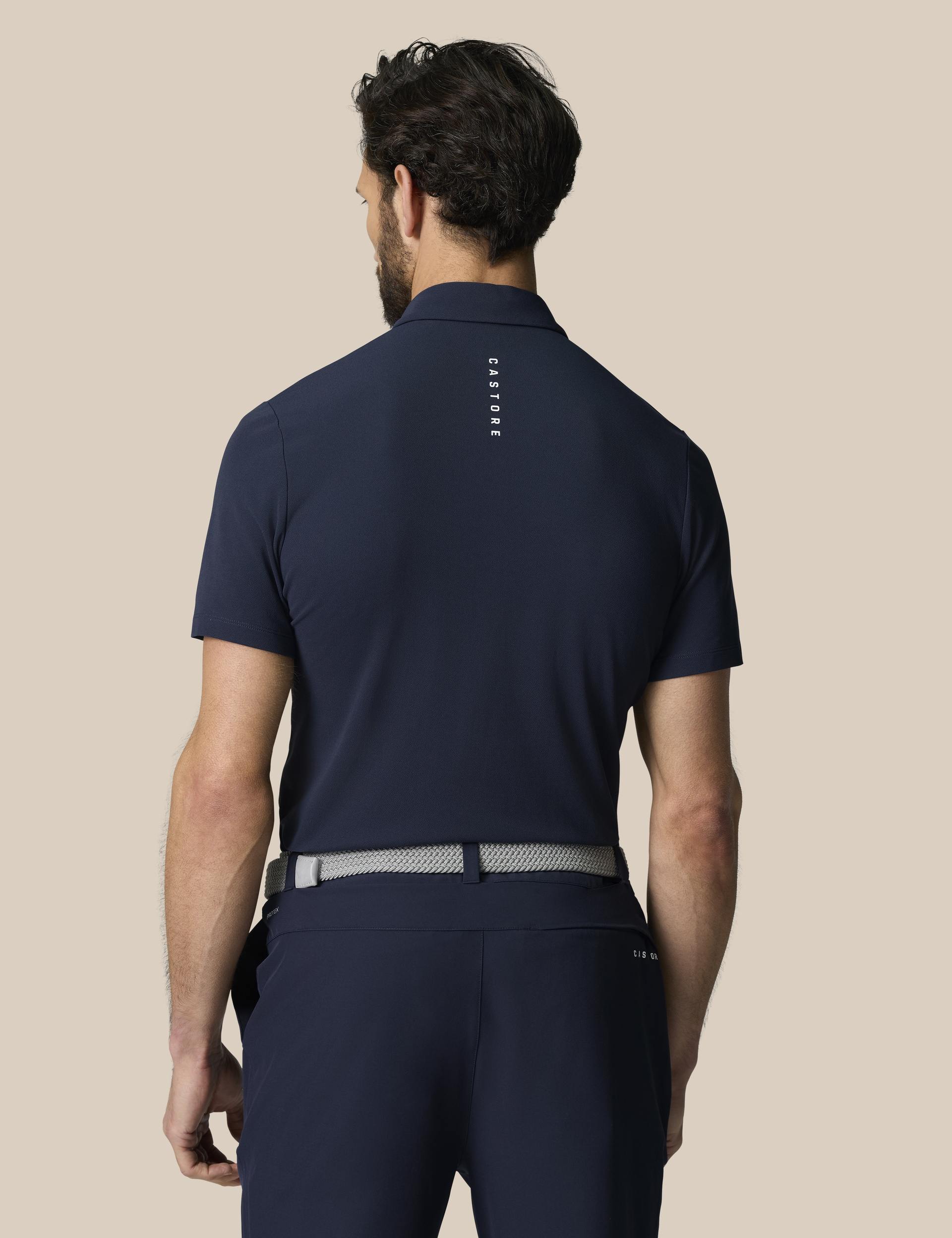 Club Essential Short Sleeve Polo - Midnight Navy/White - Image 2