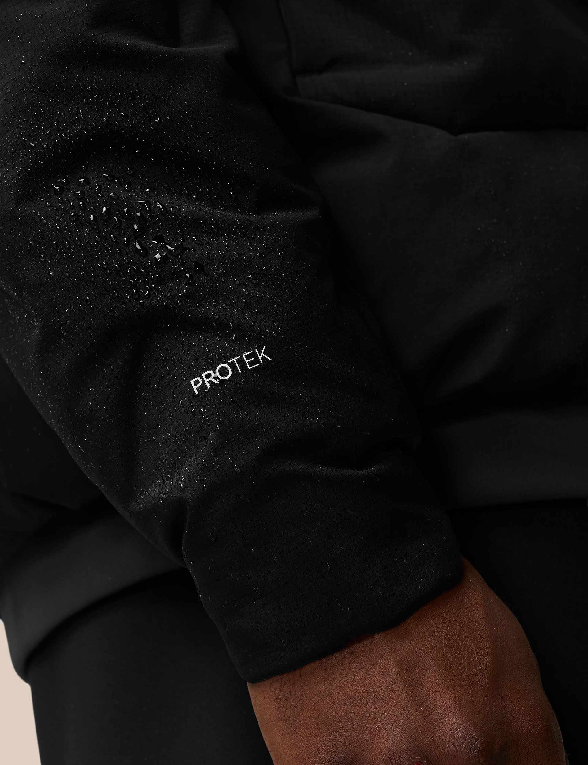 Lightweight Wadded Zip Jacket - Black/Black - Image 4