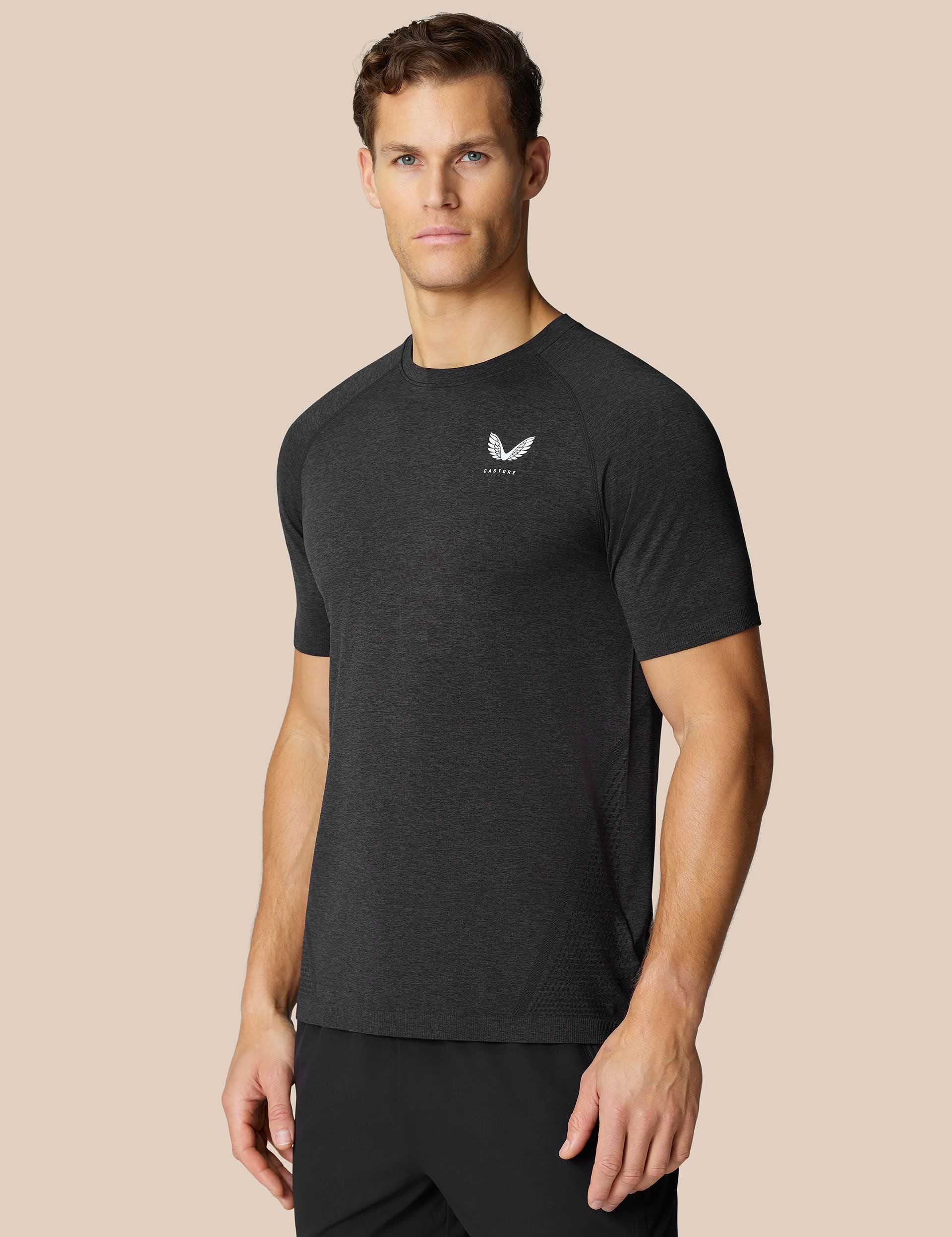 Seamless Short Sleeve T-Shirt - Black/White