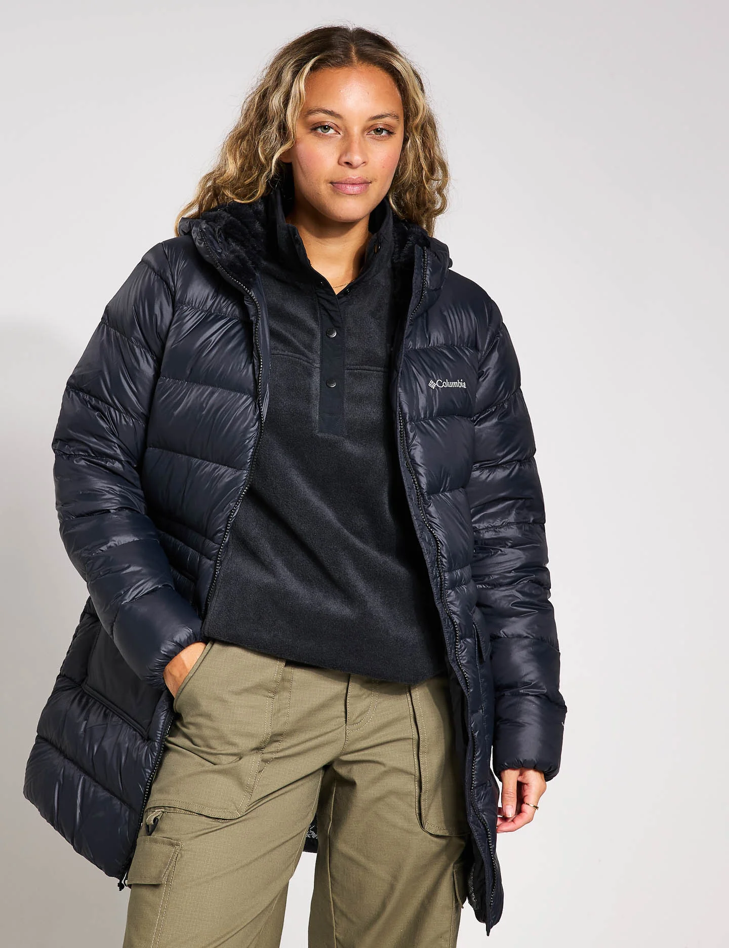 Harmony Falls Hooded Mid Down Jacket - Black - Image 3