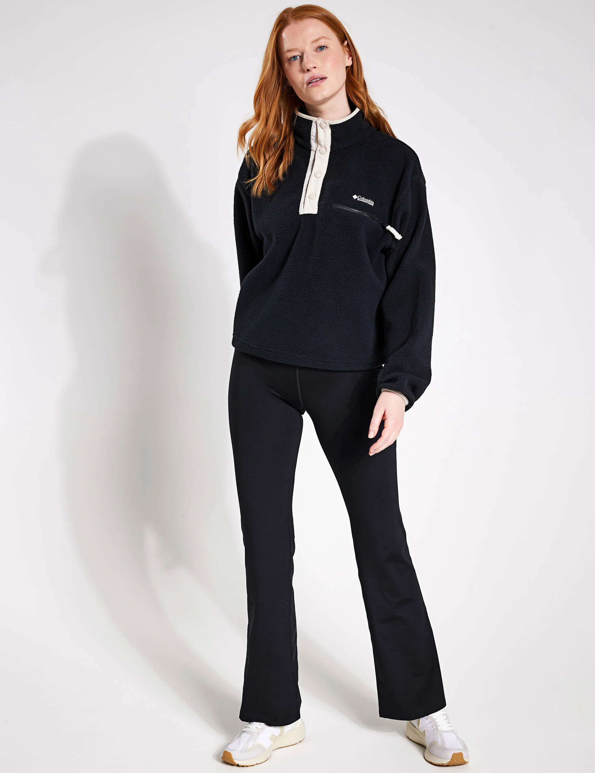 Helvetia Cropped Half Snap Fleece - Black - Image 4