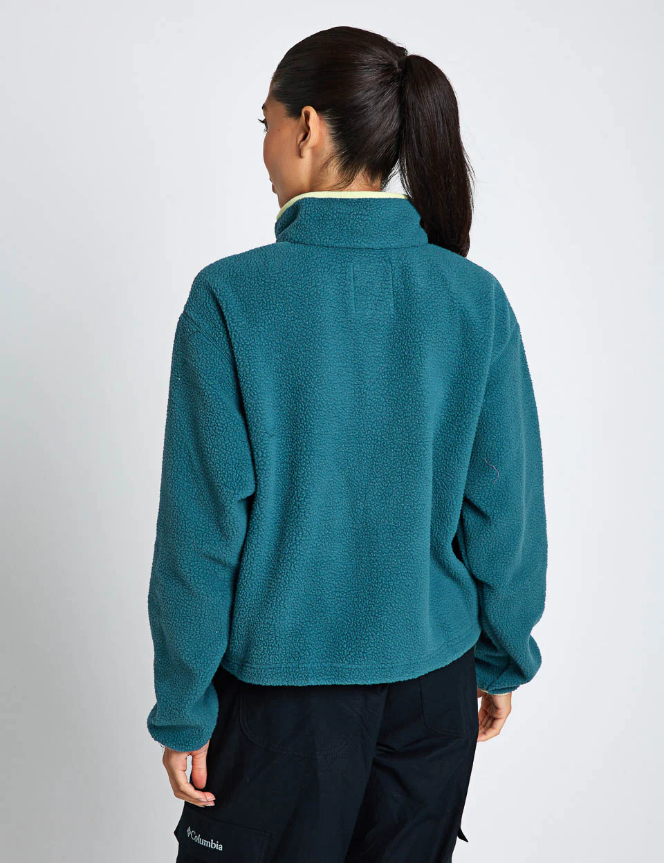 Helvetia II Cropped Sherpa Half Snap Fleece - Everblue/Crushed Blue/Citron Haze - Image 2