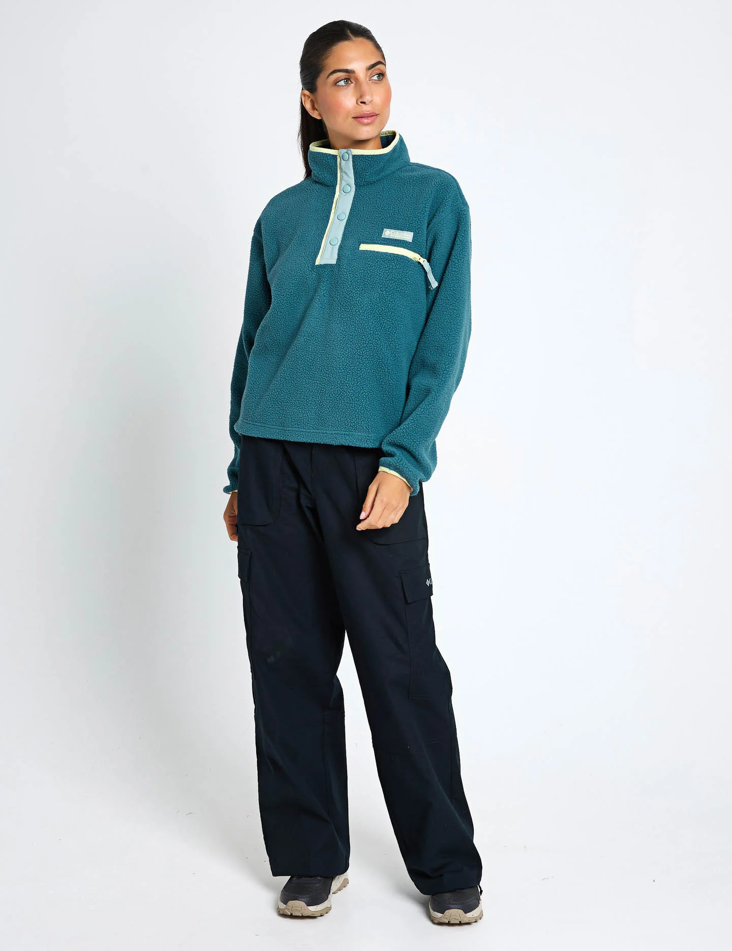 Helvetia II Cropped Sherpa Half Snap Fleece - Everblue/Crushed Blue/Citron Haze - Image 4