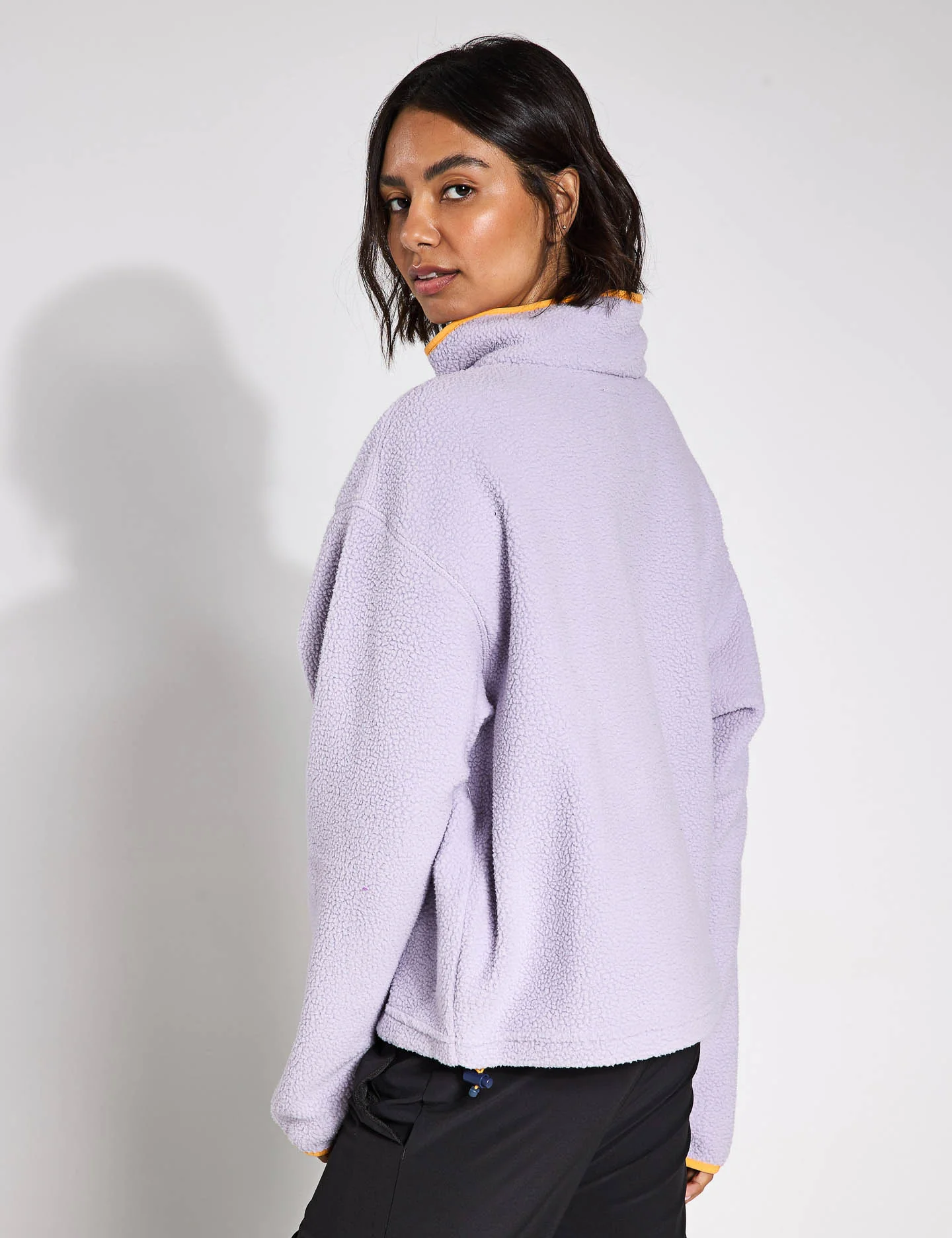 Helvetia II Cropped Sherpa Half Snap Fleece - Lavender Pearl - Image 2