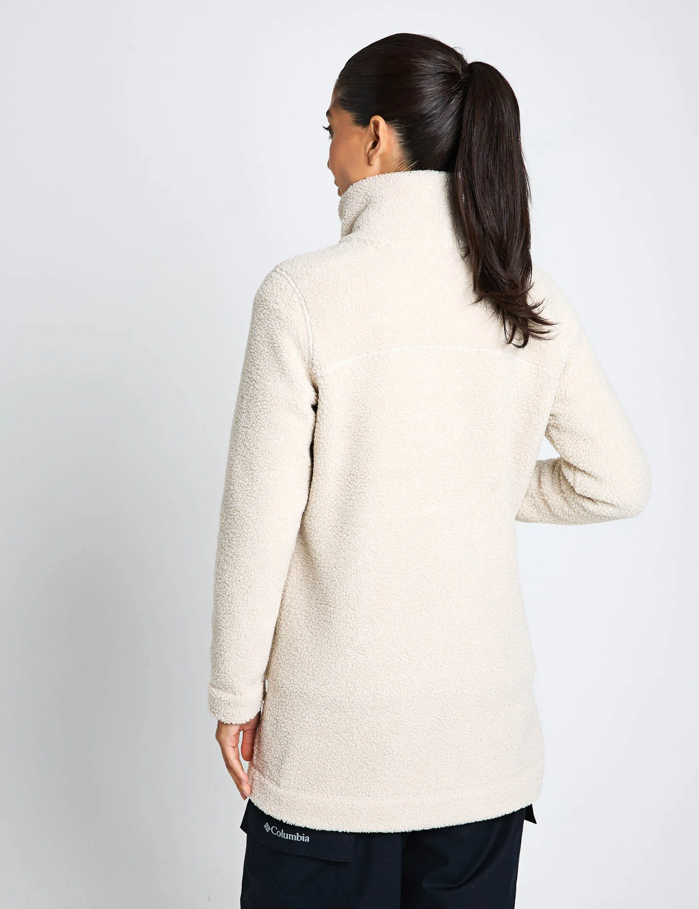 Panorama Long Sherpa Fleece Jacket - Dark Stone - Image 2
