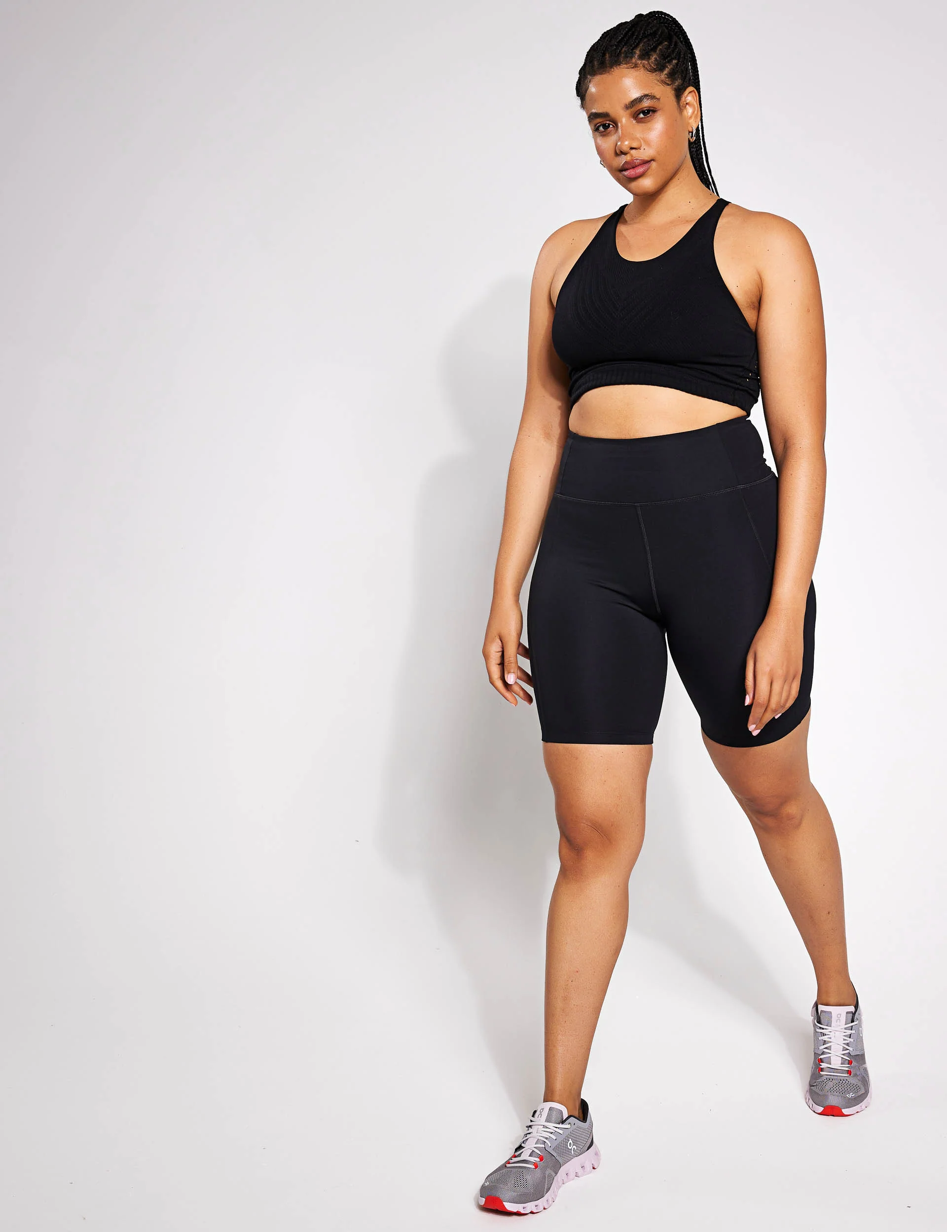 High Waisted Bike Short - Black - Image 3