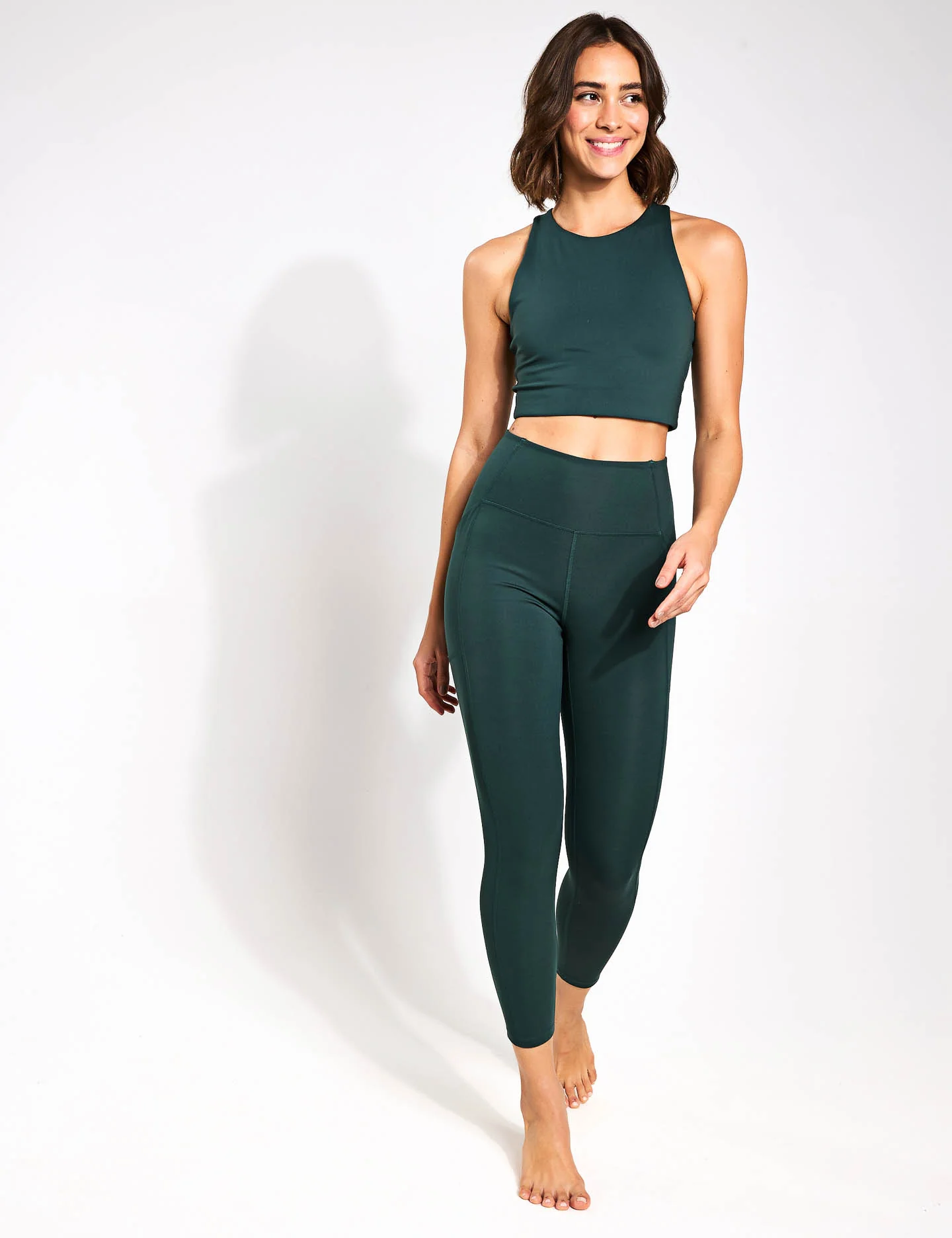 High Waisted 7/8 Pocket Legging - Moss - Image 4