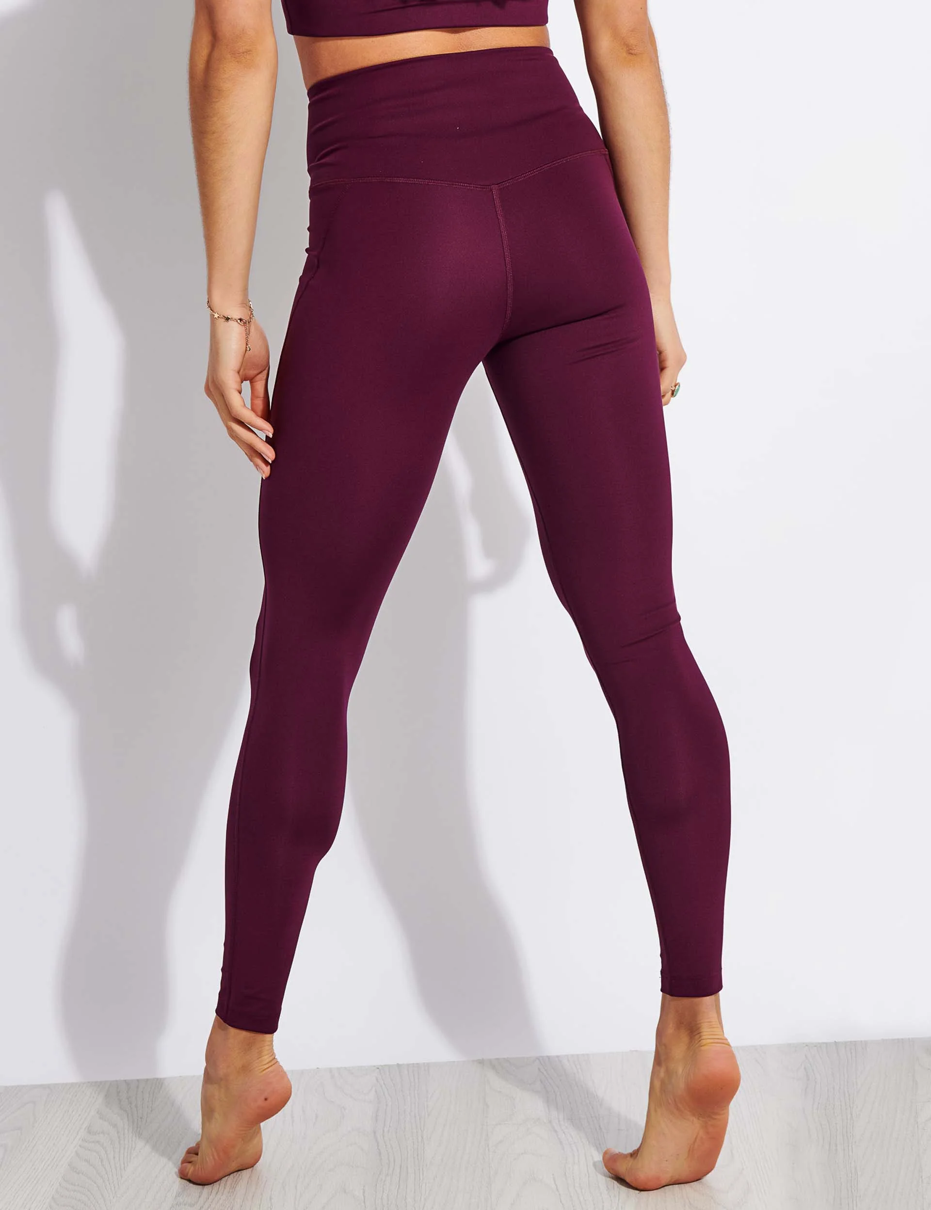 Compressive High Waisted Legging - Plum - Image 2