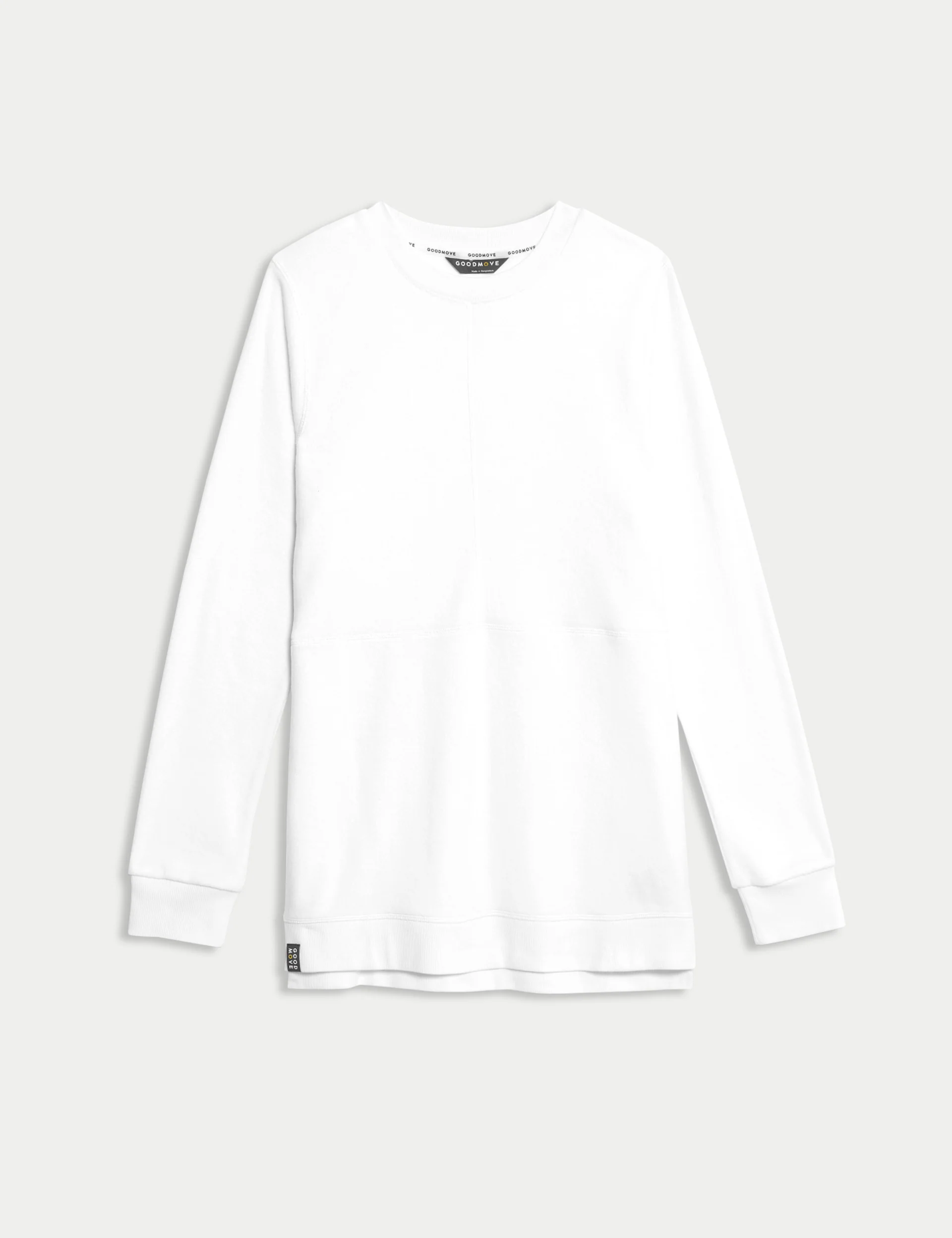 Cotton Rich Brushed Longline Sweatshirt - White - Image 5