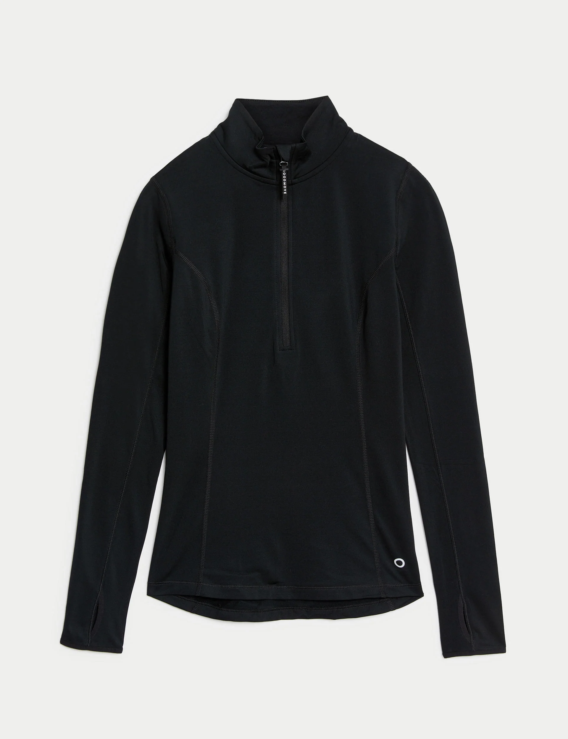 HALF ZIP RUN TOP BLACK - Image 6