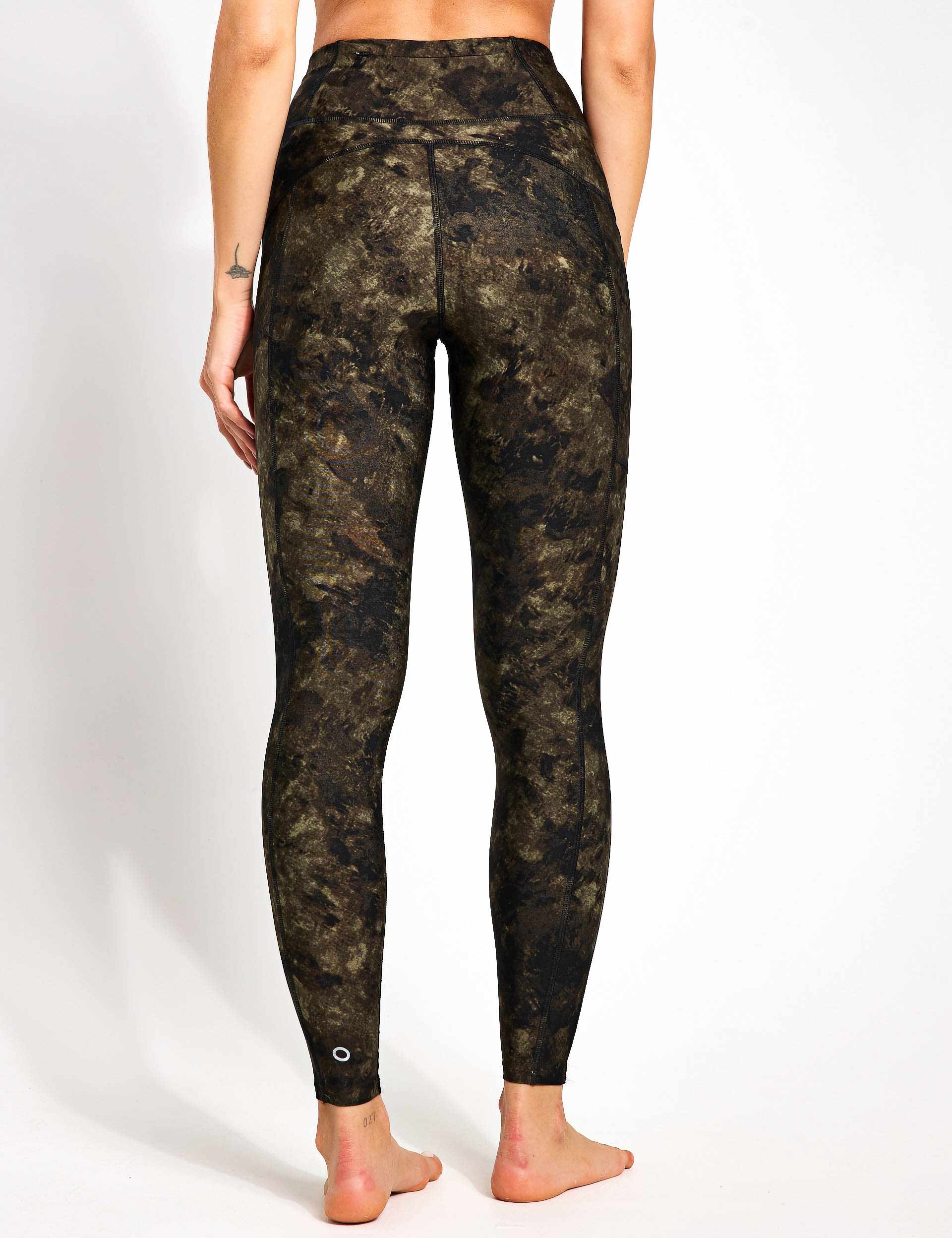 Go Balance Printed Wrap Waist Yoga Leggings - Sage Mix - Image 2