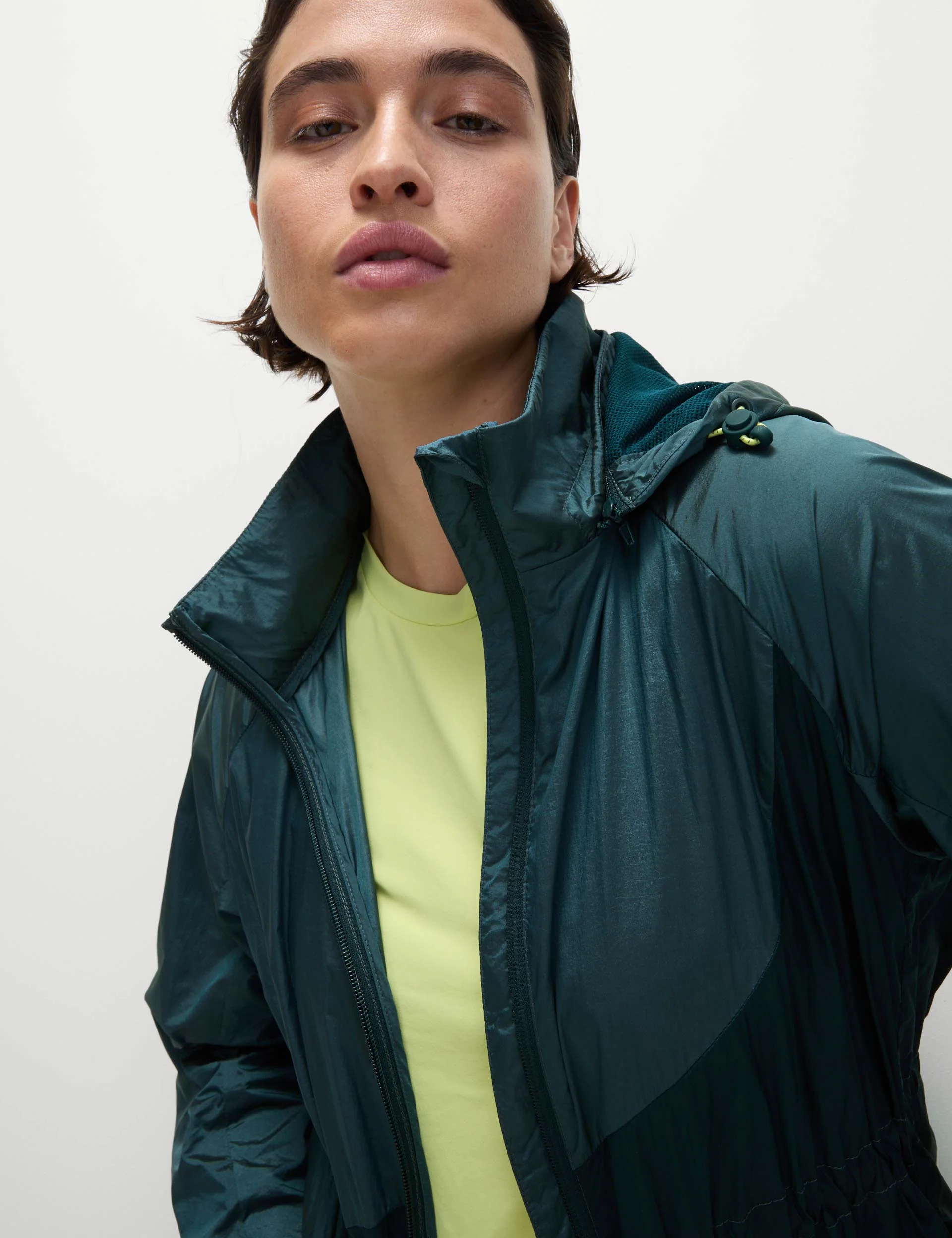 Iridescent Hooded Running Jacket with Stormwear - Dark Turquoise - Image 2
