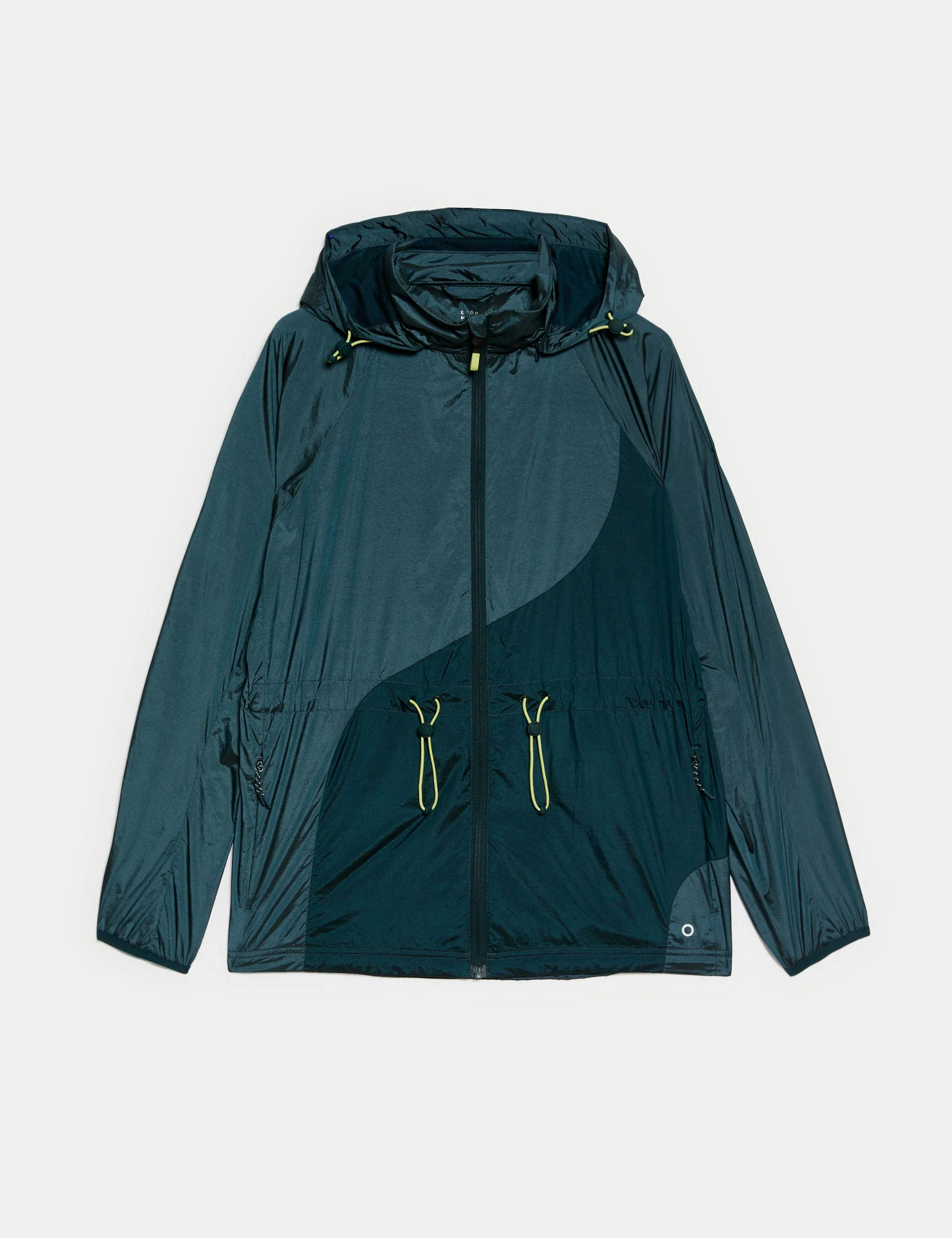 Iridescent Hooded Running Jacket with Stormwear - Dark Turquoise - Image 8