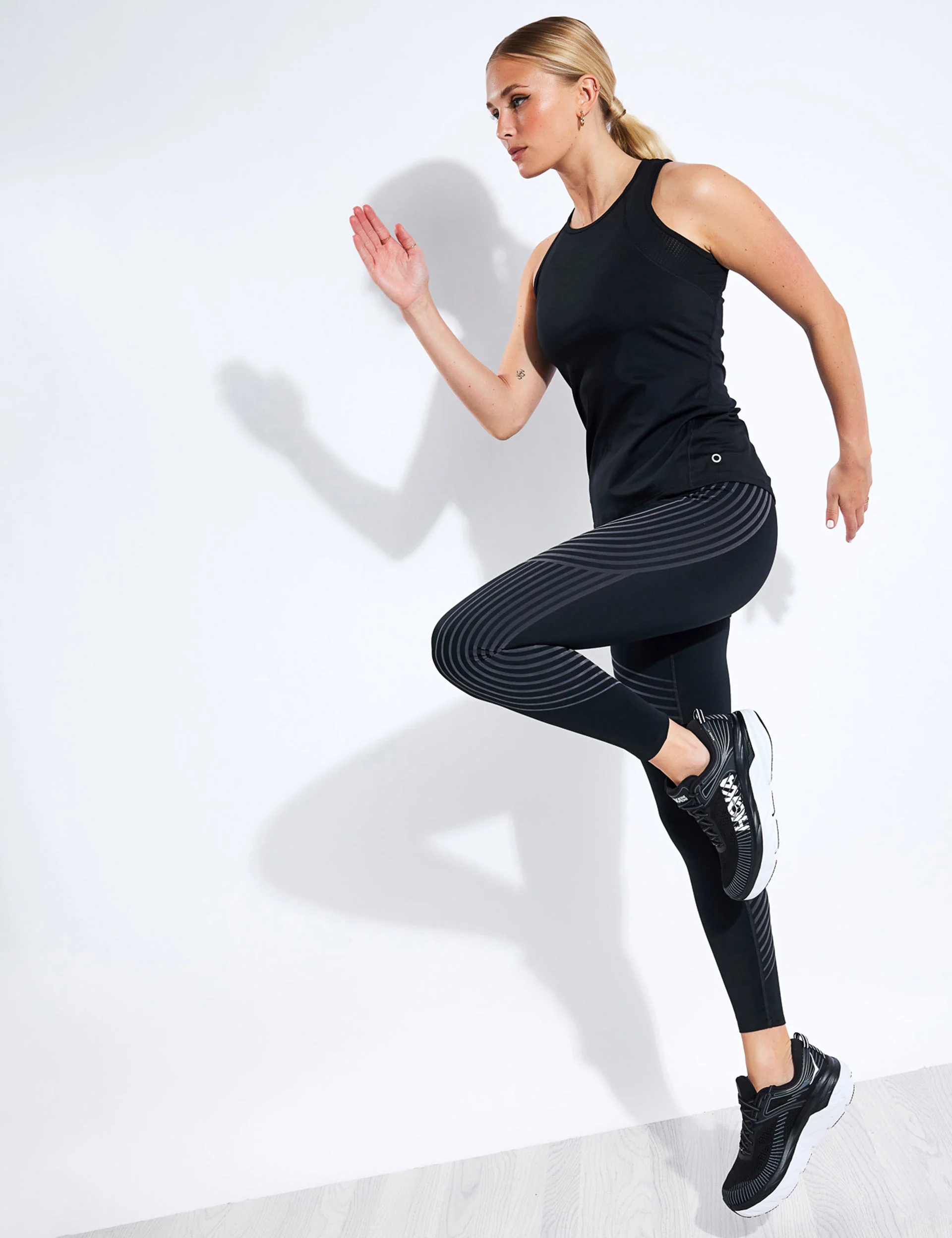 Scoop Neck Racer Back Vest Top - Black - Image 3