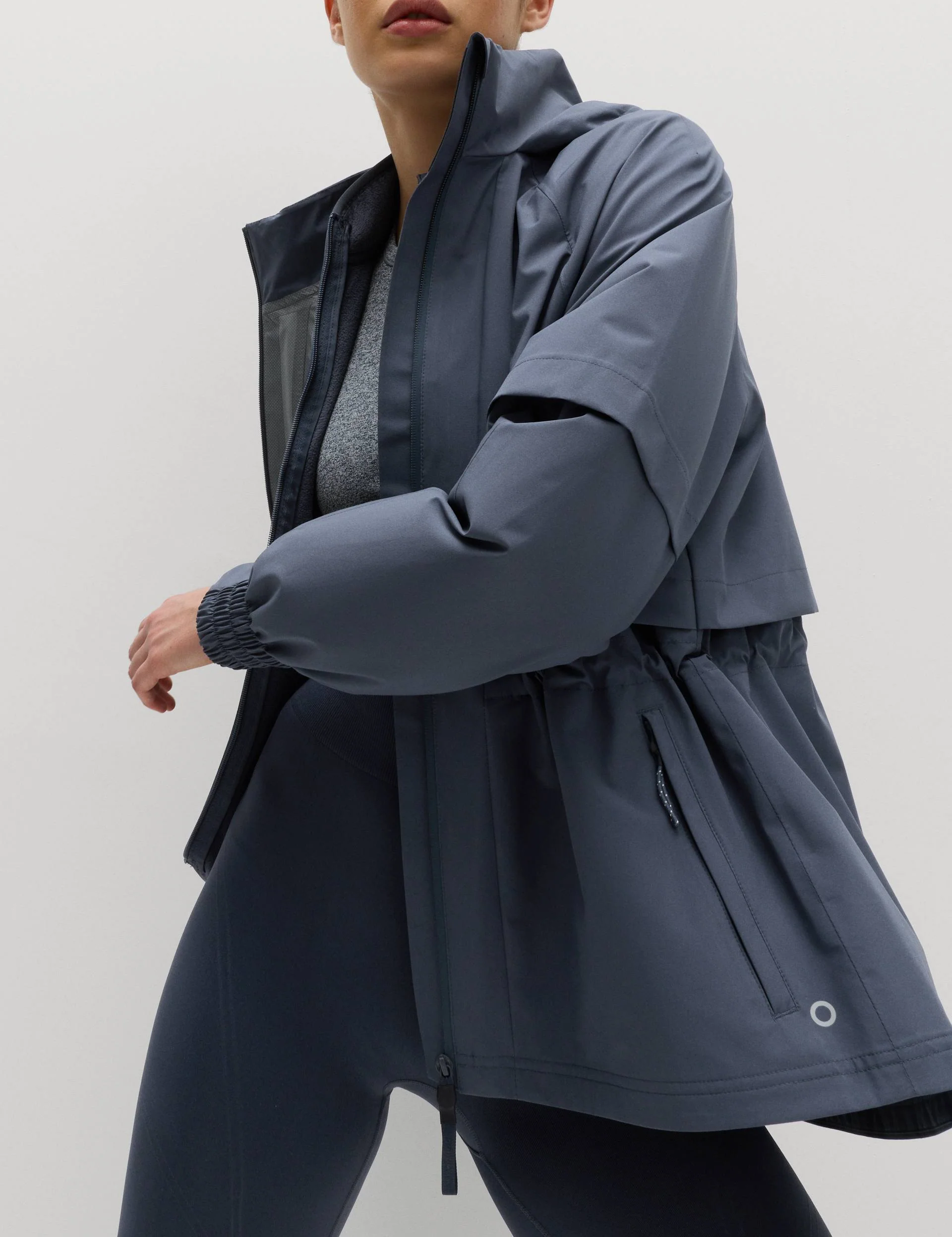 Waterproof Hooded Longline Jacket - Nightshade - Image 6