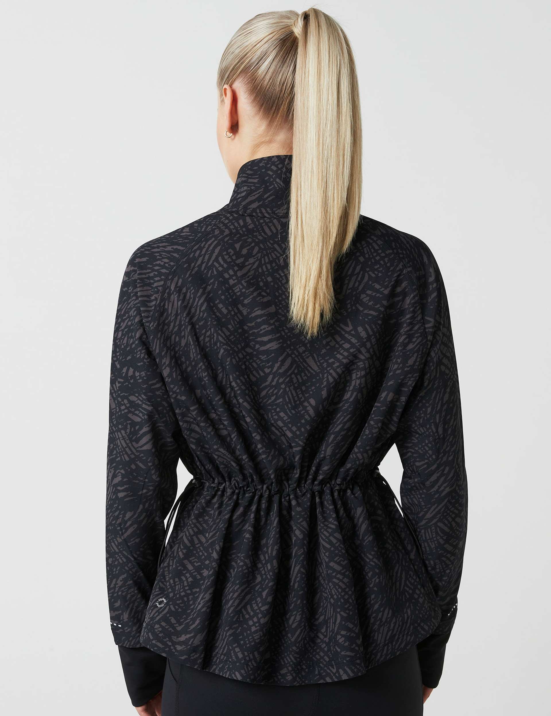 Helena Running Jacket - Leopard Print Black - Image 2