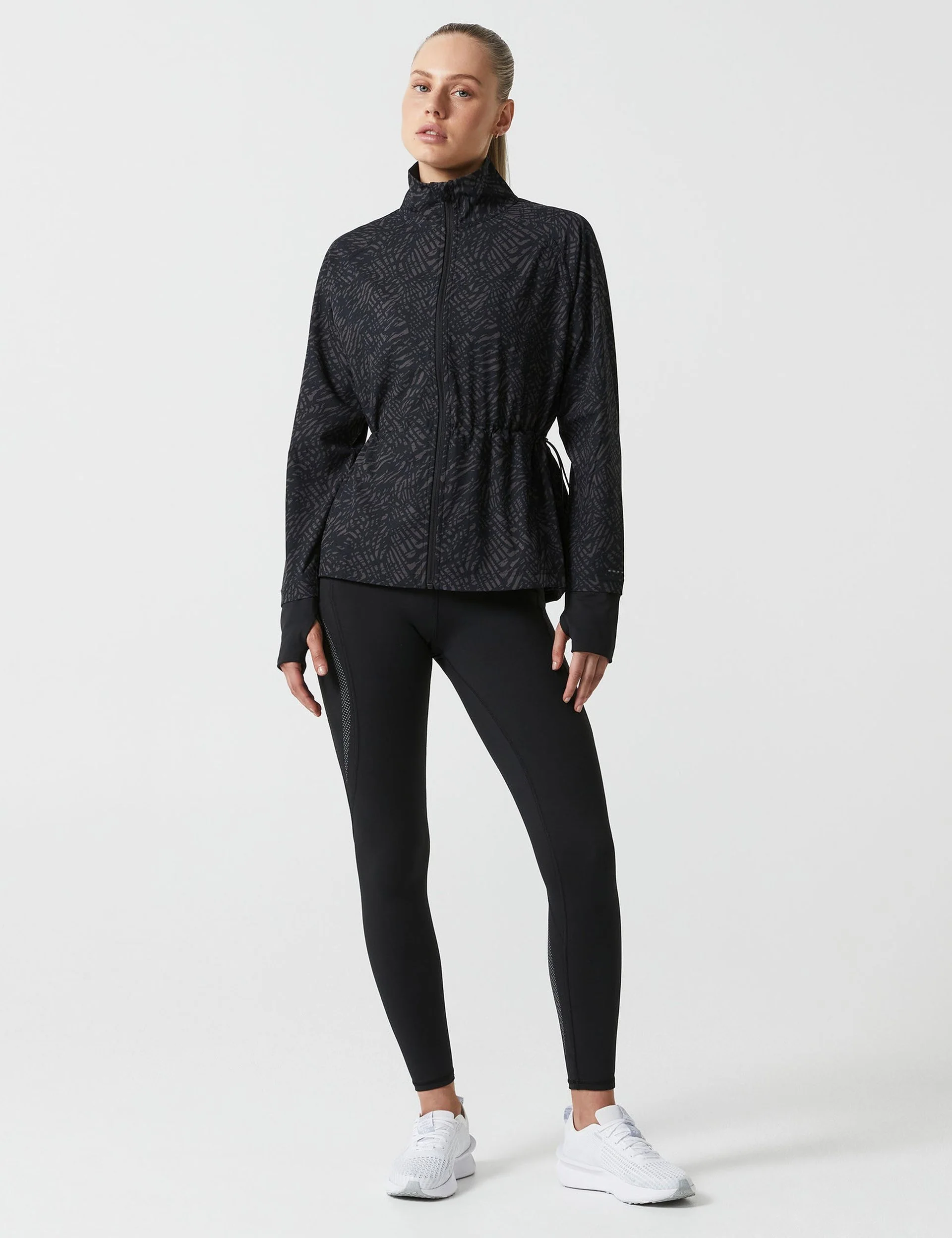 Helena Running Jacket - Leopard Print Black - Image 8