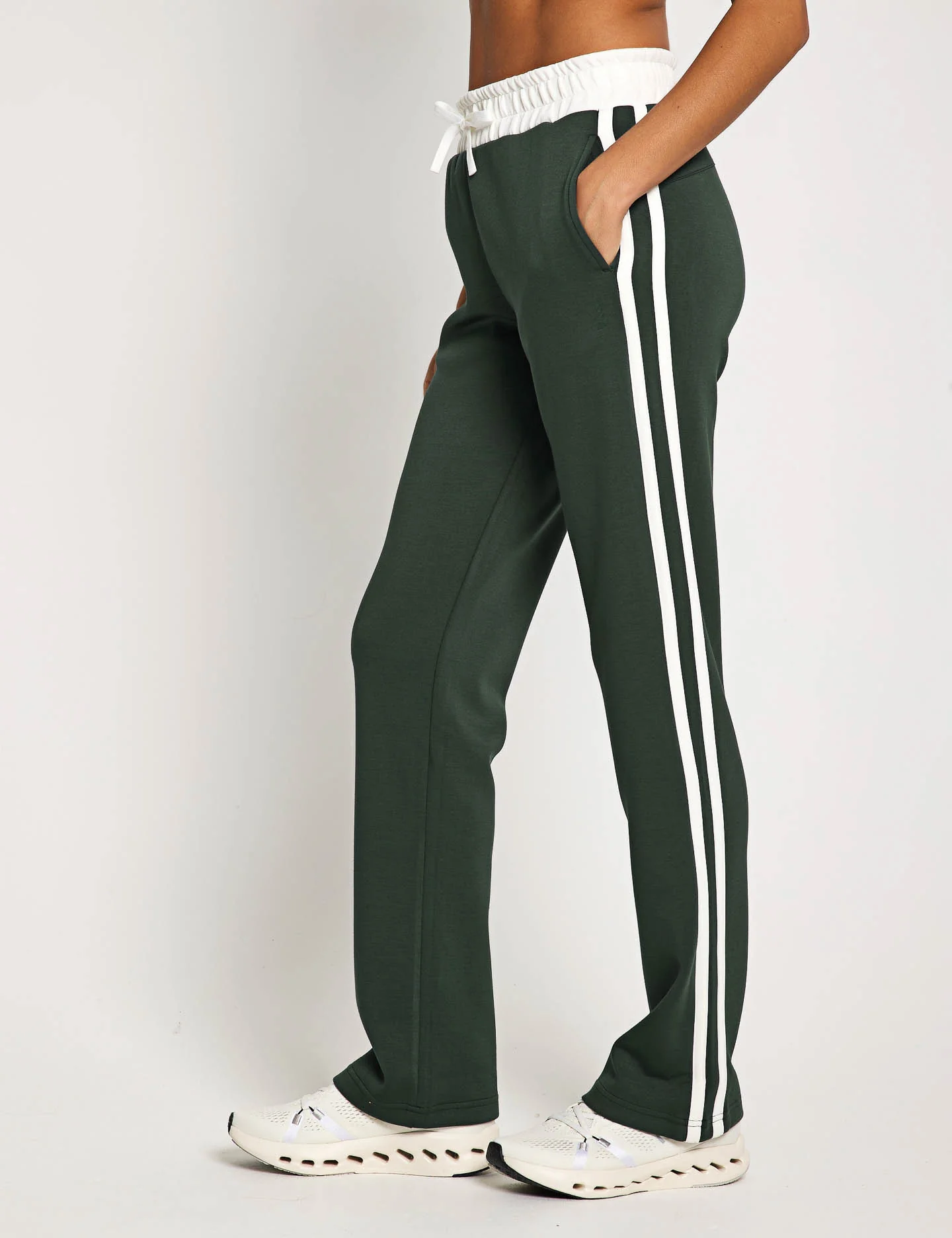 Nikki Wide Leg Jogger - Deep Green - Image 2