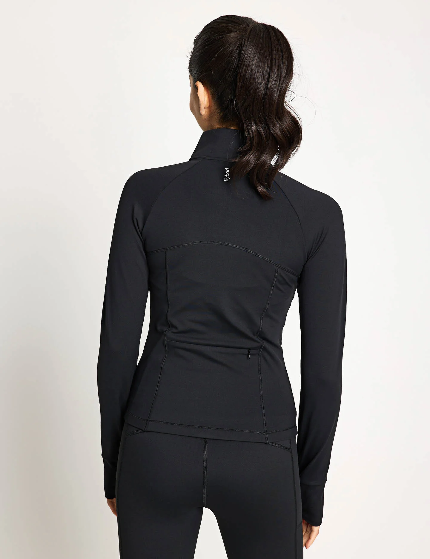 Zuri Contoured Zip Thru Top - Black - Image 2