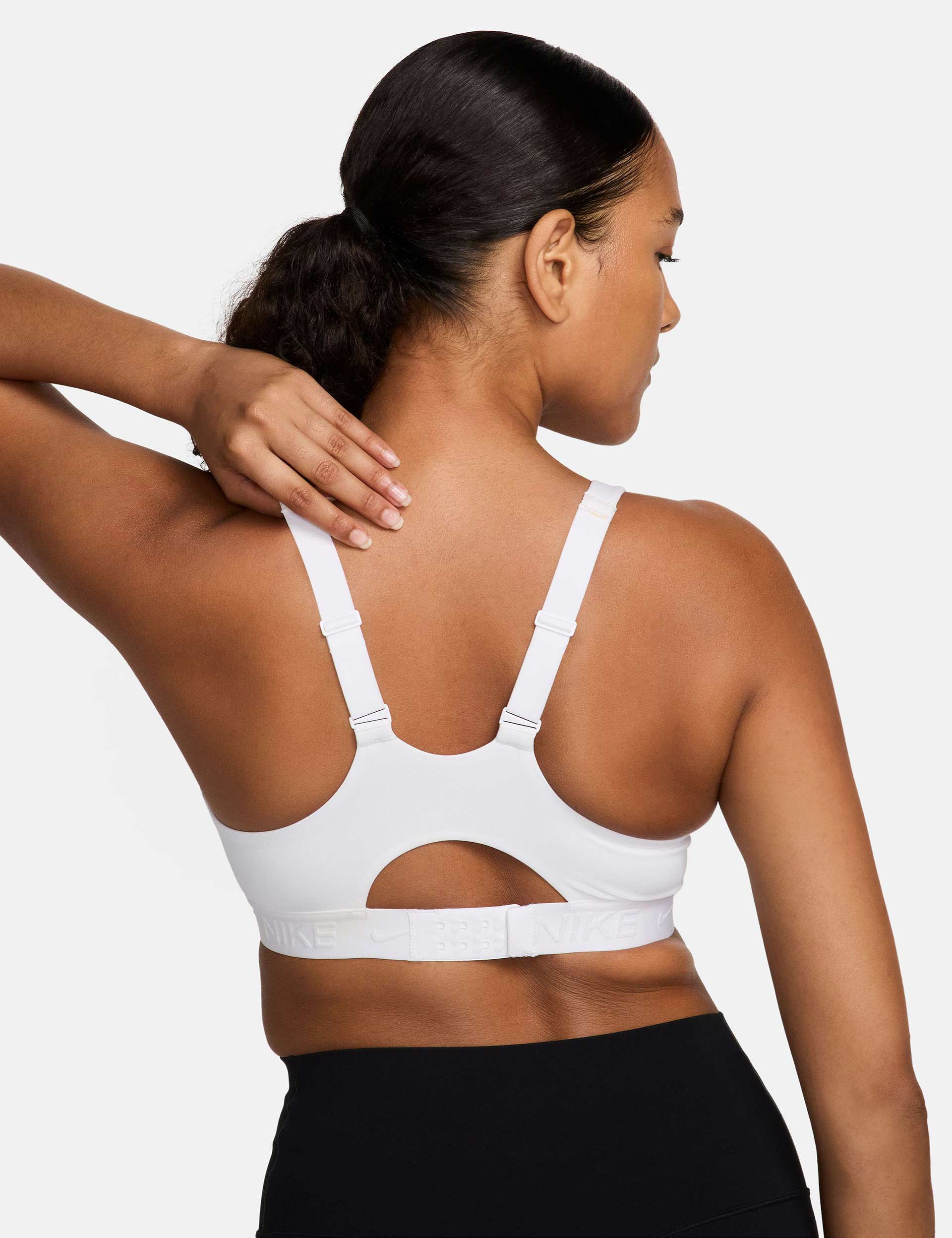 Indy High Support Sports Bra - White/Stone Mauve - Image 2