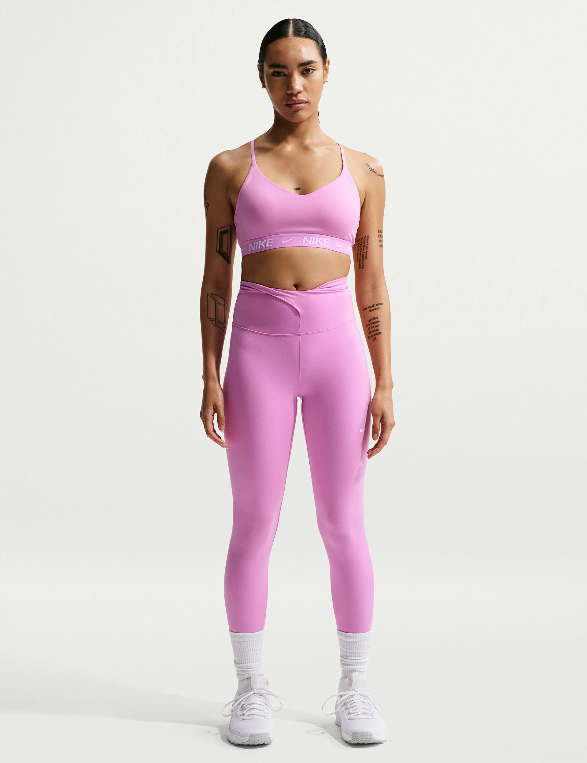 Indy Light Support Sports Bra - Light Magenta/White - Image 4