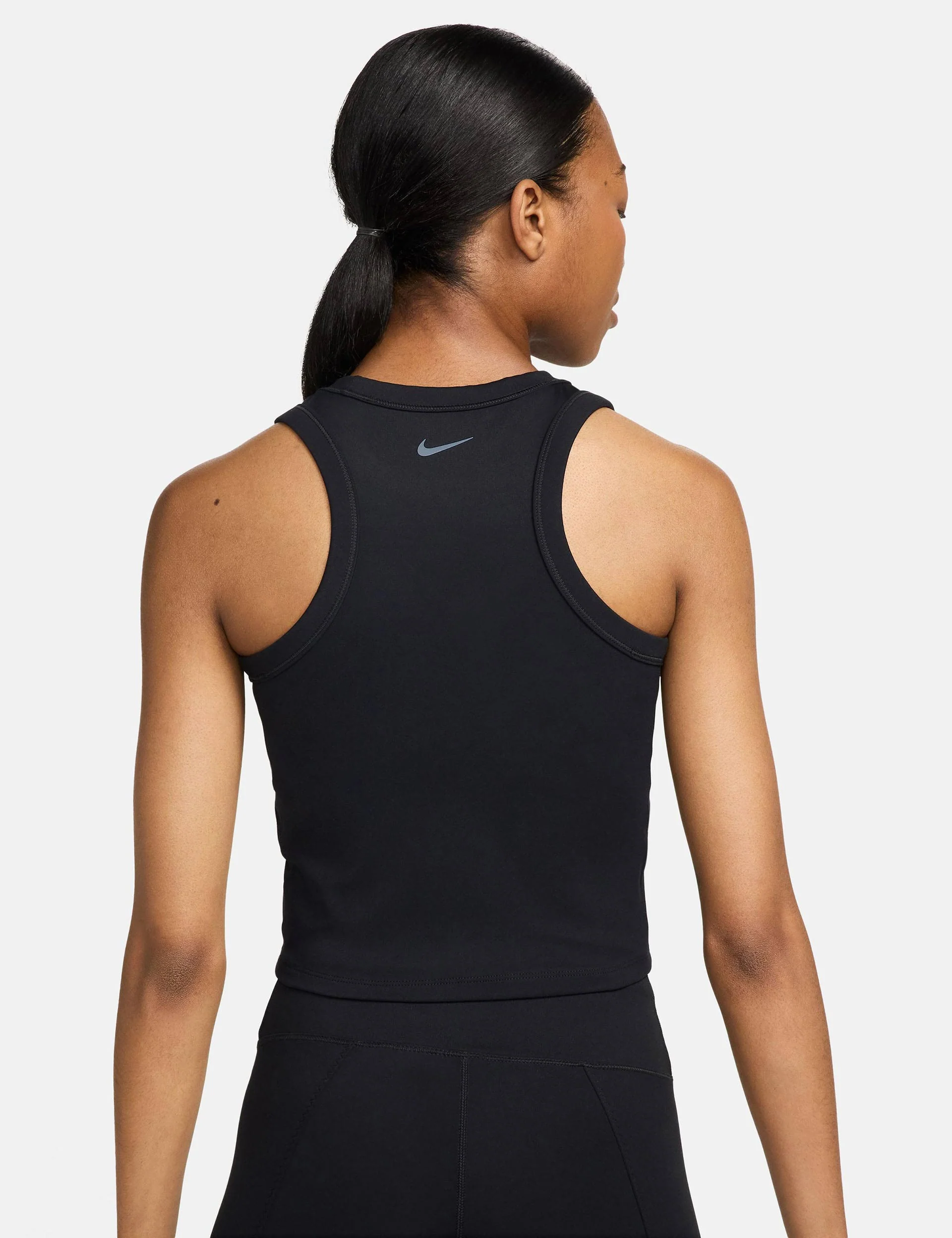 One Fitted Dri-FIT Cropped Tank Top - Black - Image 2