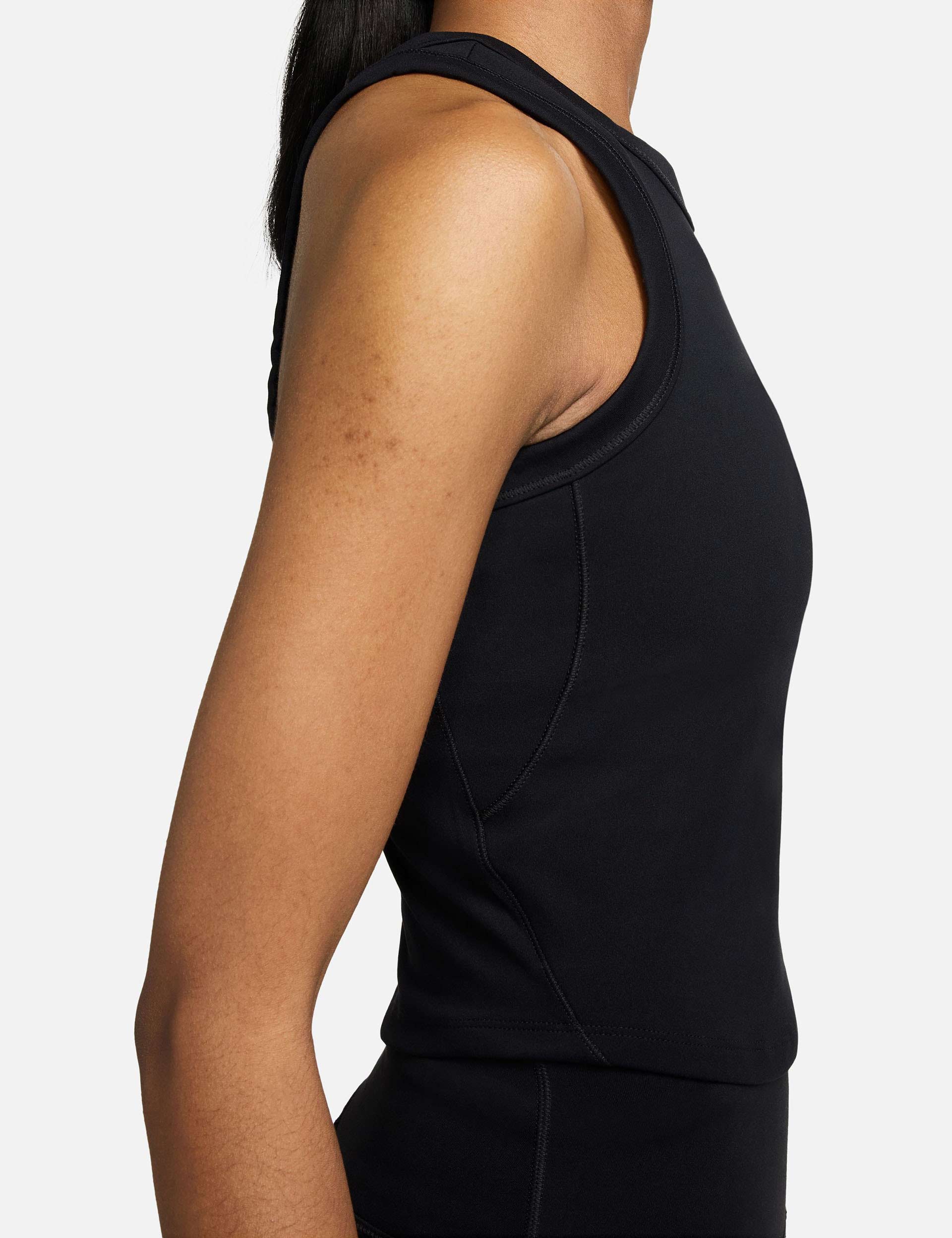 One Fitted Dri-FIT Cropped Tank Top - Black - Image 4