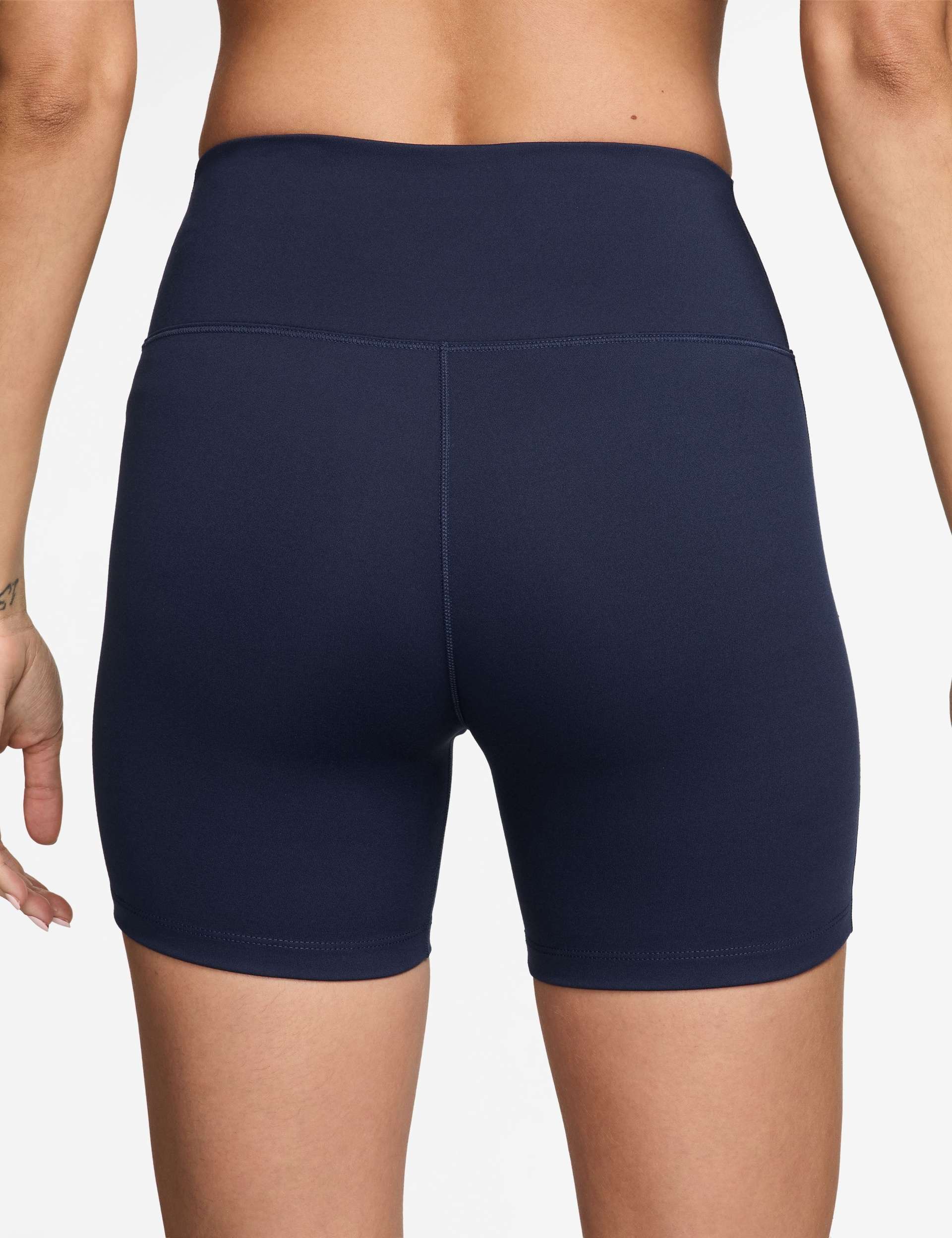 One High Waisted 5" Biker Shorts - Midnight Navy/White - Image 3