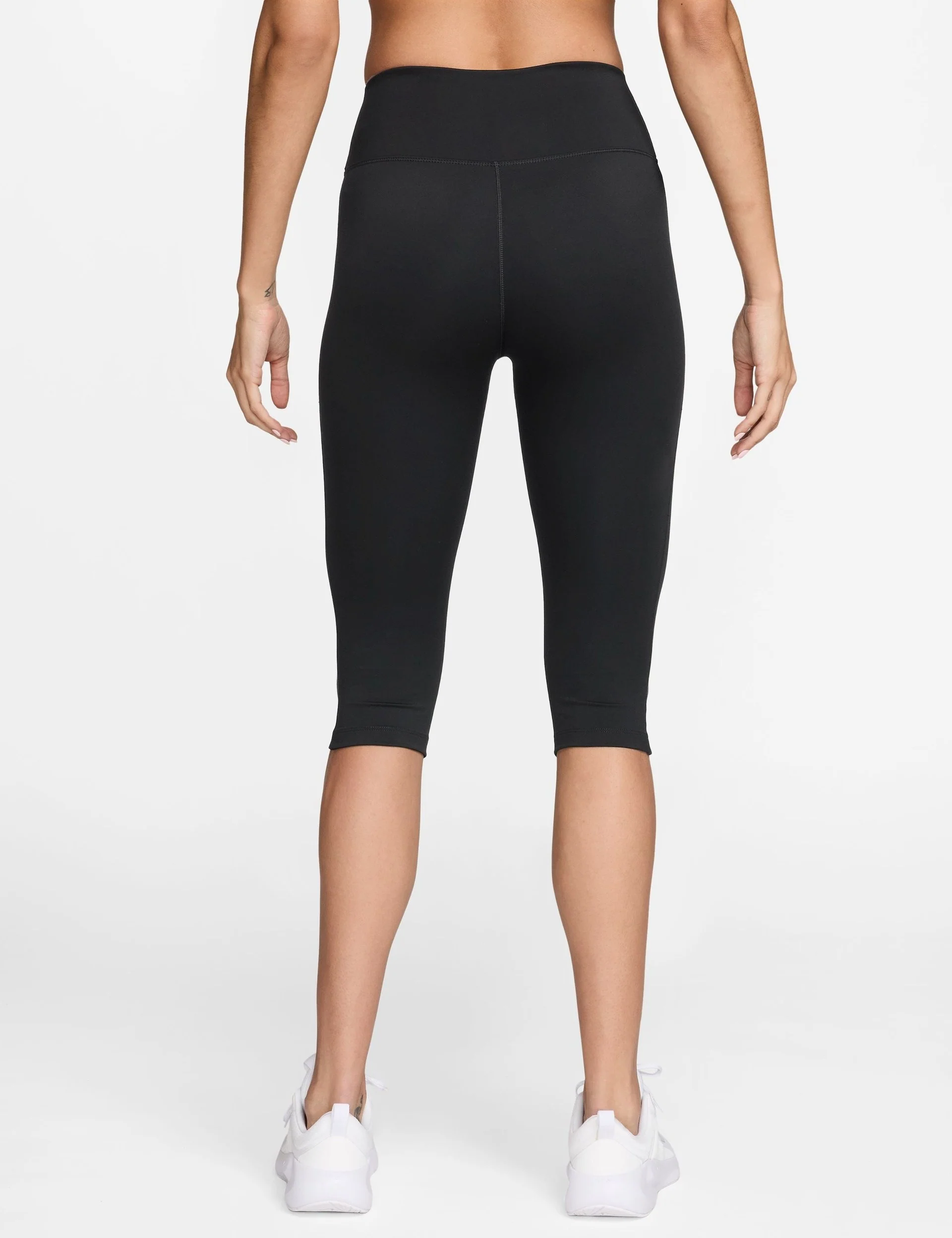 One High Waisted Capri Leggings - Black/White - Image 2
