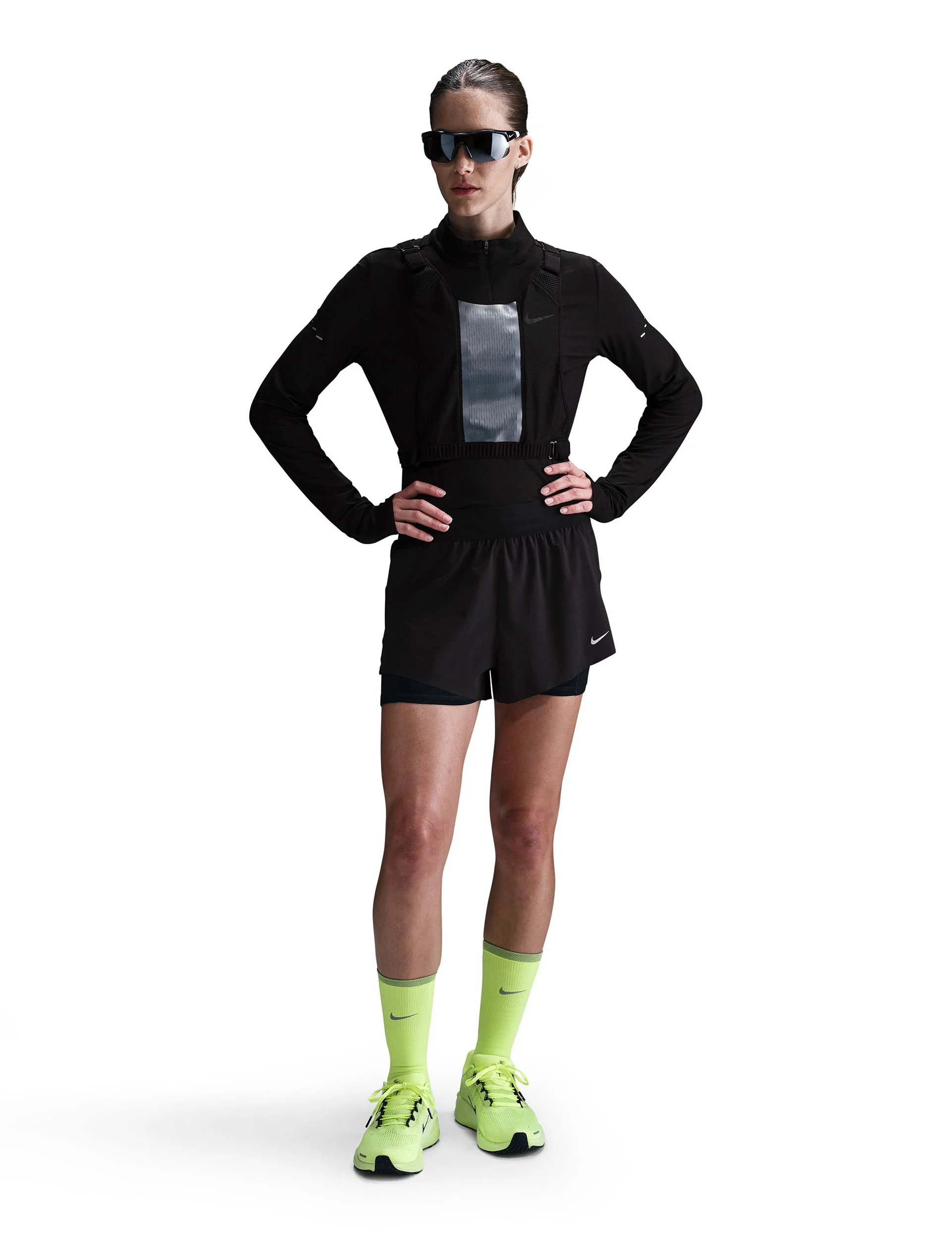 Swift Dri-FIT Mid-Rise 2-in-1 Running Shorts - Black/Reflective Silver - Image 5
