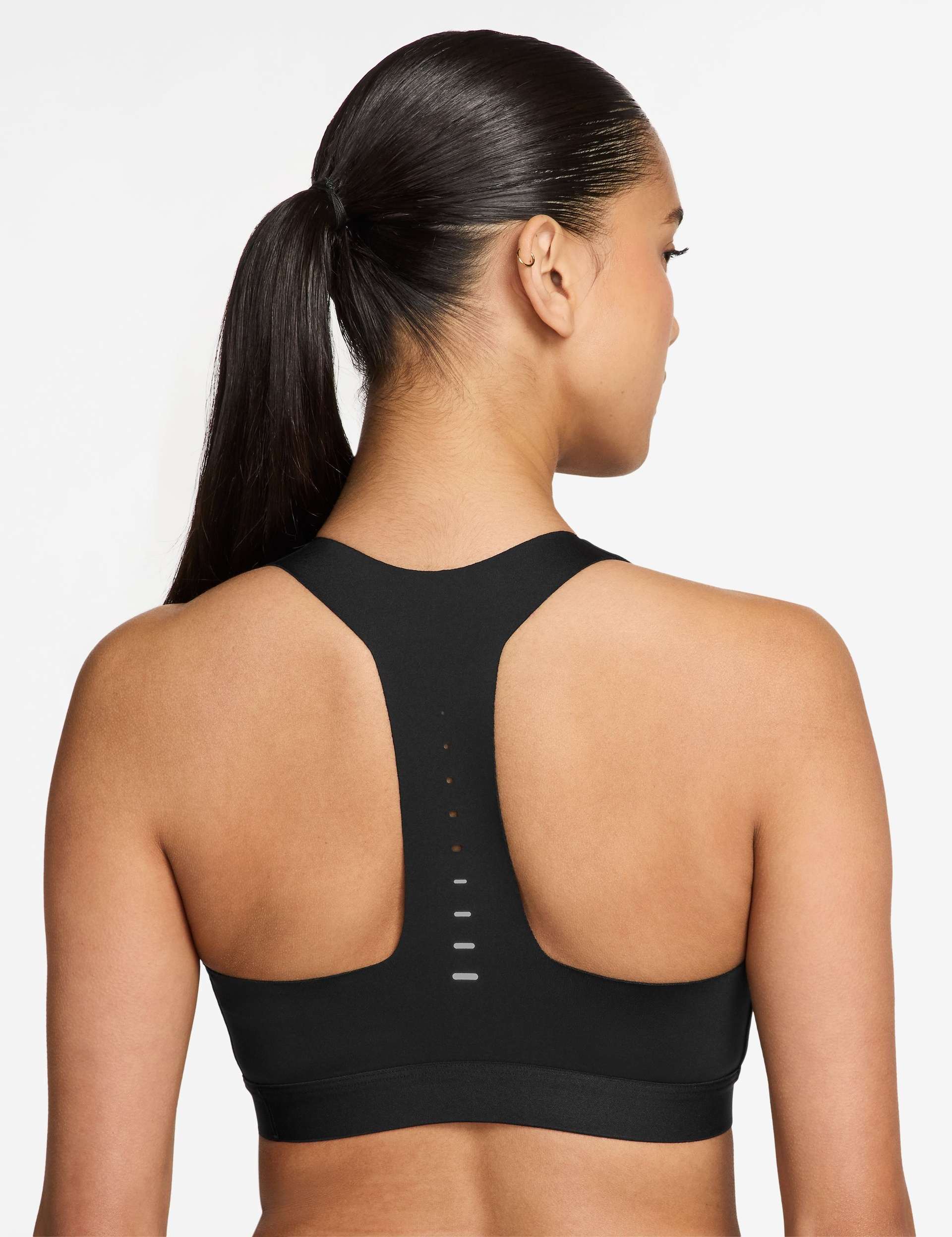 Swift High-Support Lightly Lined Sports Bra - Black/Reflective Silver - Image 3